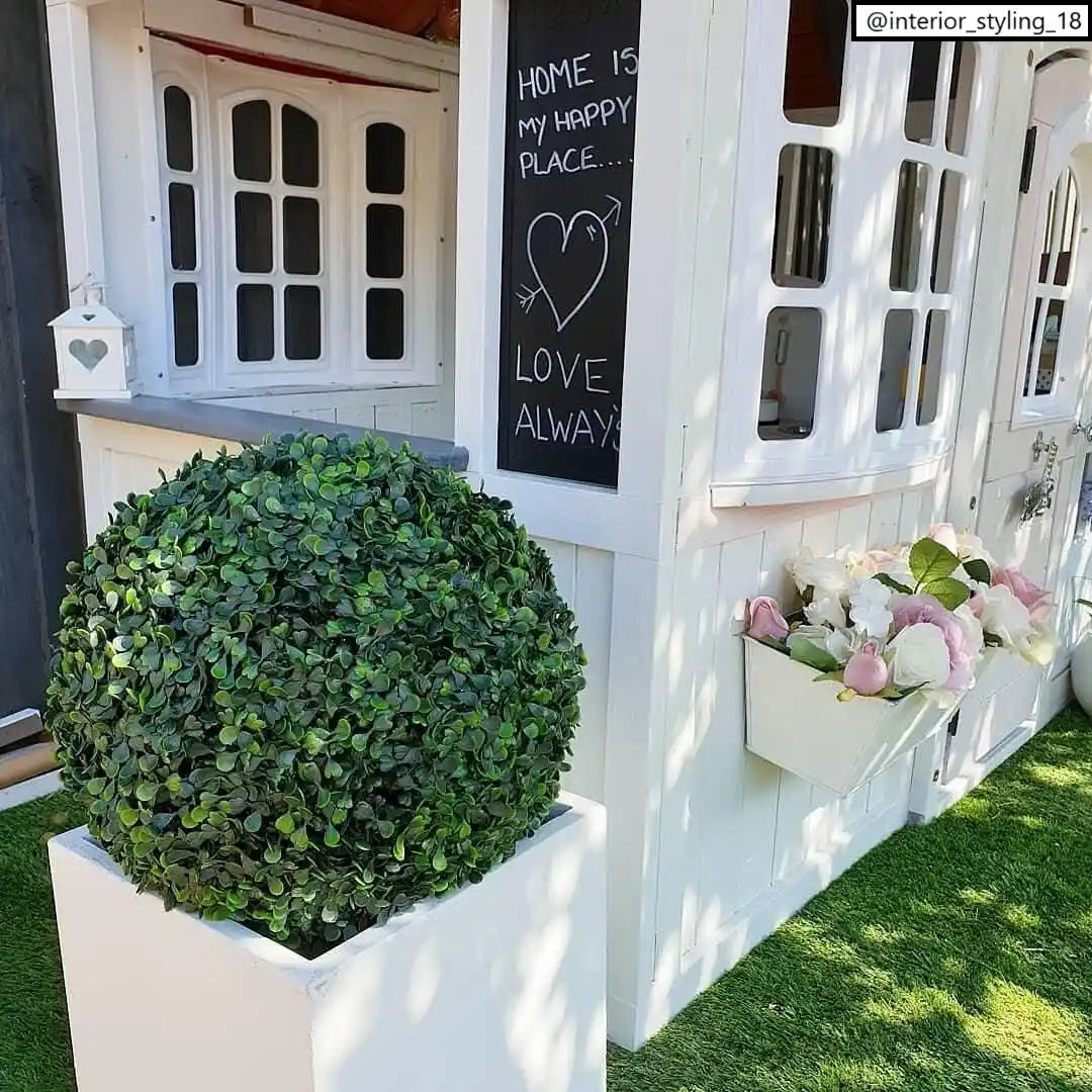 IDEALIST Lite Contemporary Flower Box Square Garden Planter, Faux Lead Concrete Outdoor  | S25345  | Large Plant Pot H40 L40 W40 cm, 65L
