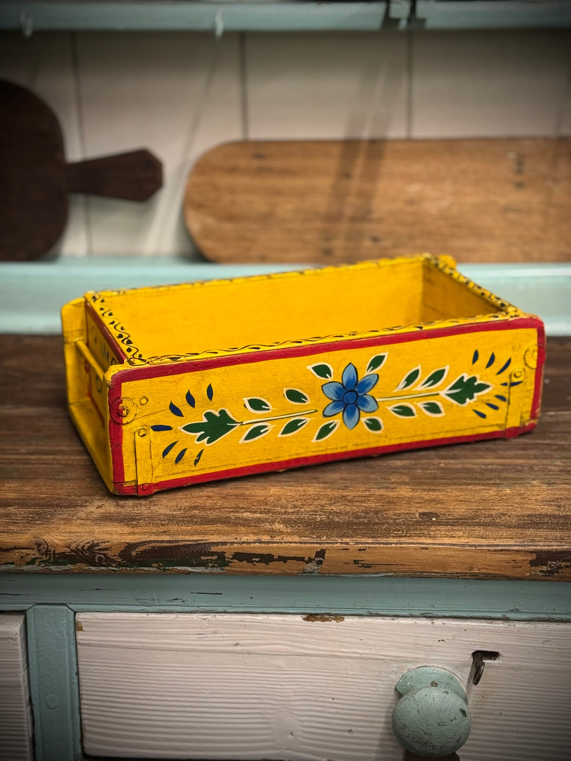Wood Painted Decorative Storage Box | S251378