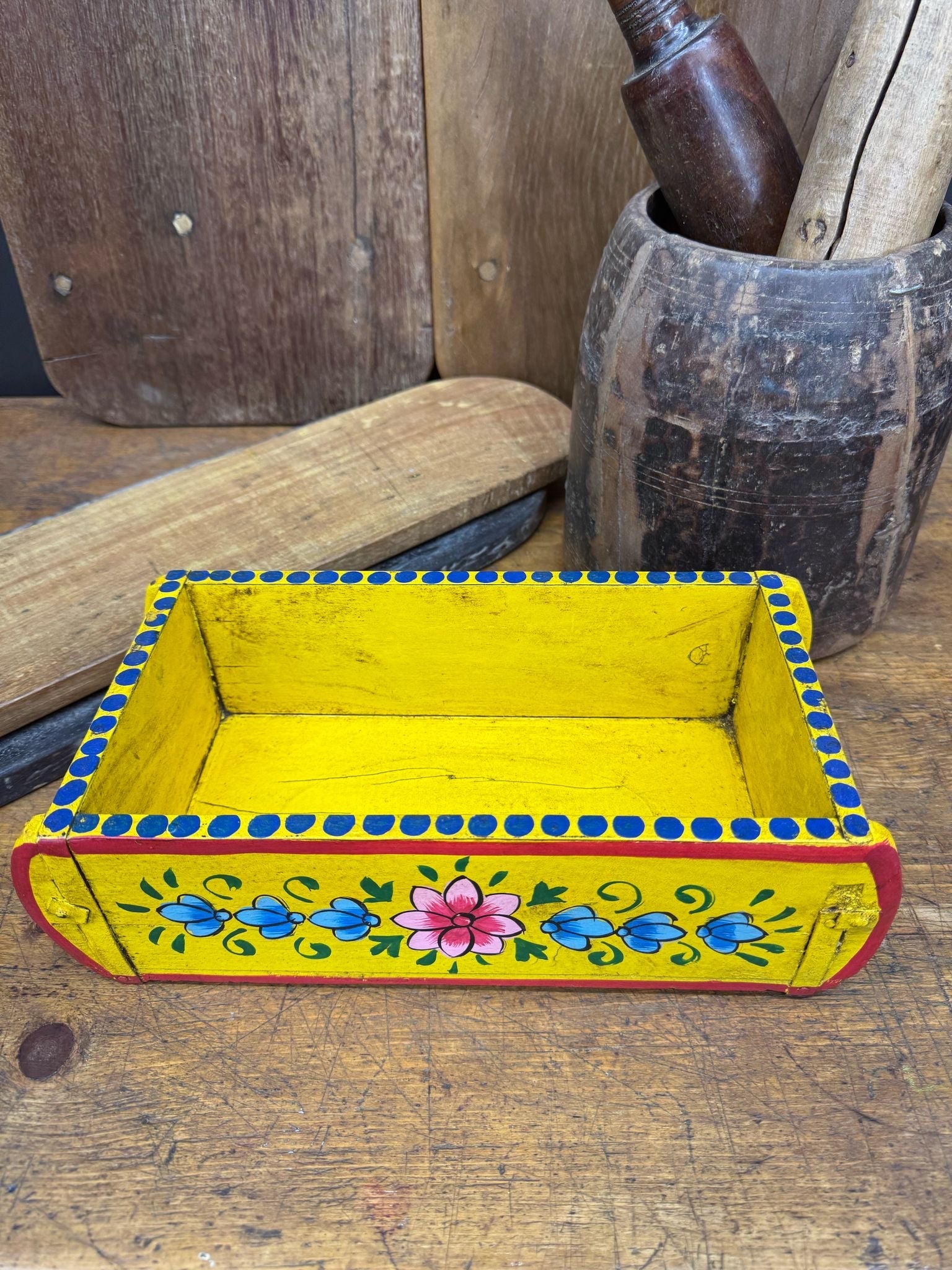 Wooden Painted Storage Box | S251376