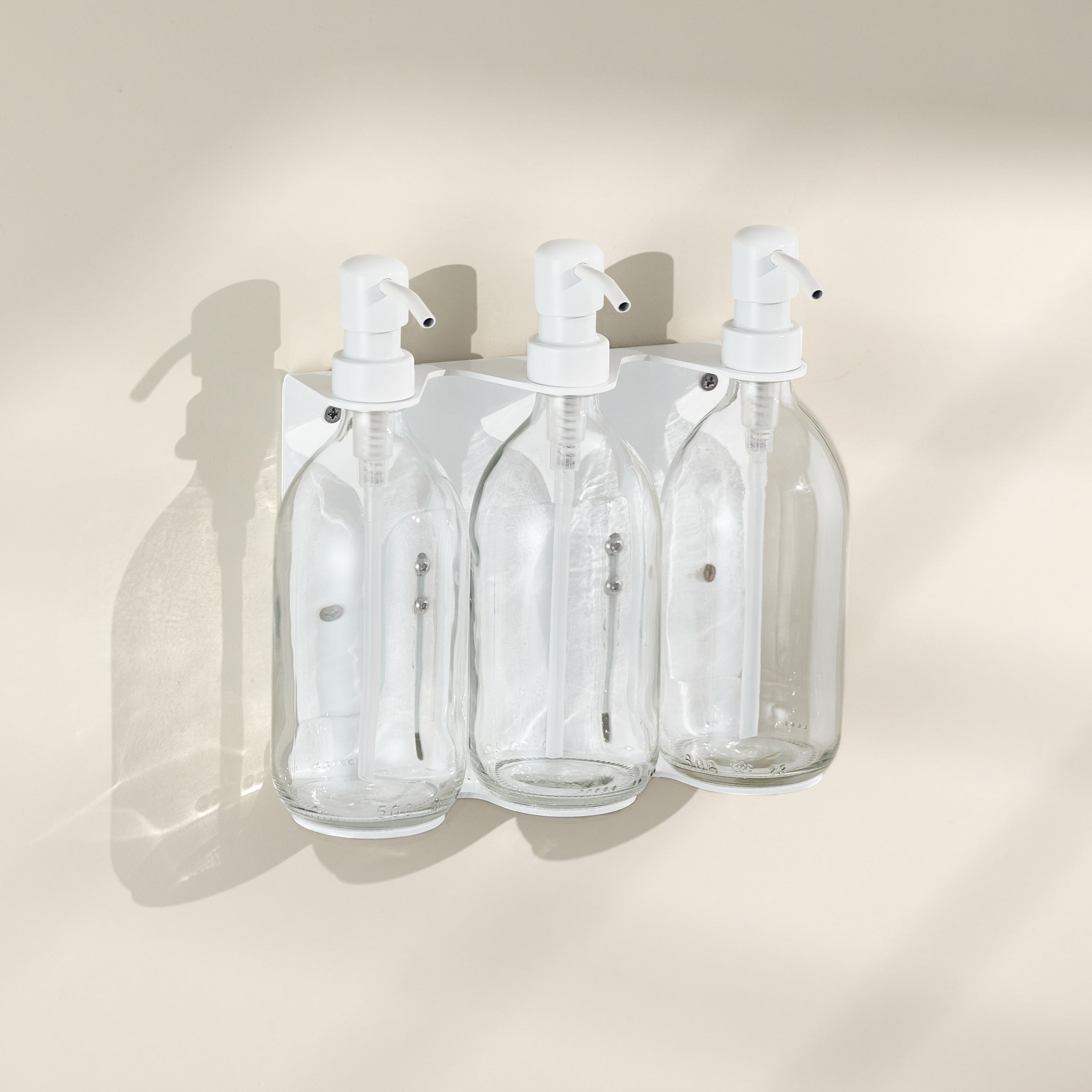 White Triple Wall Mounted Soap Dispenser