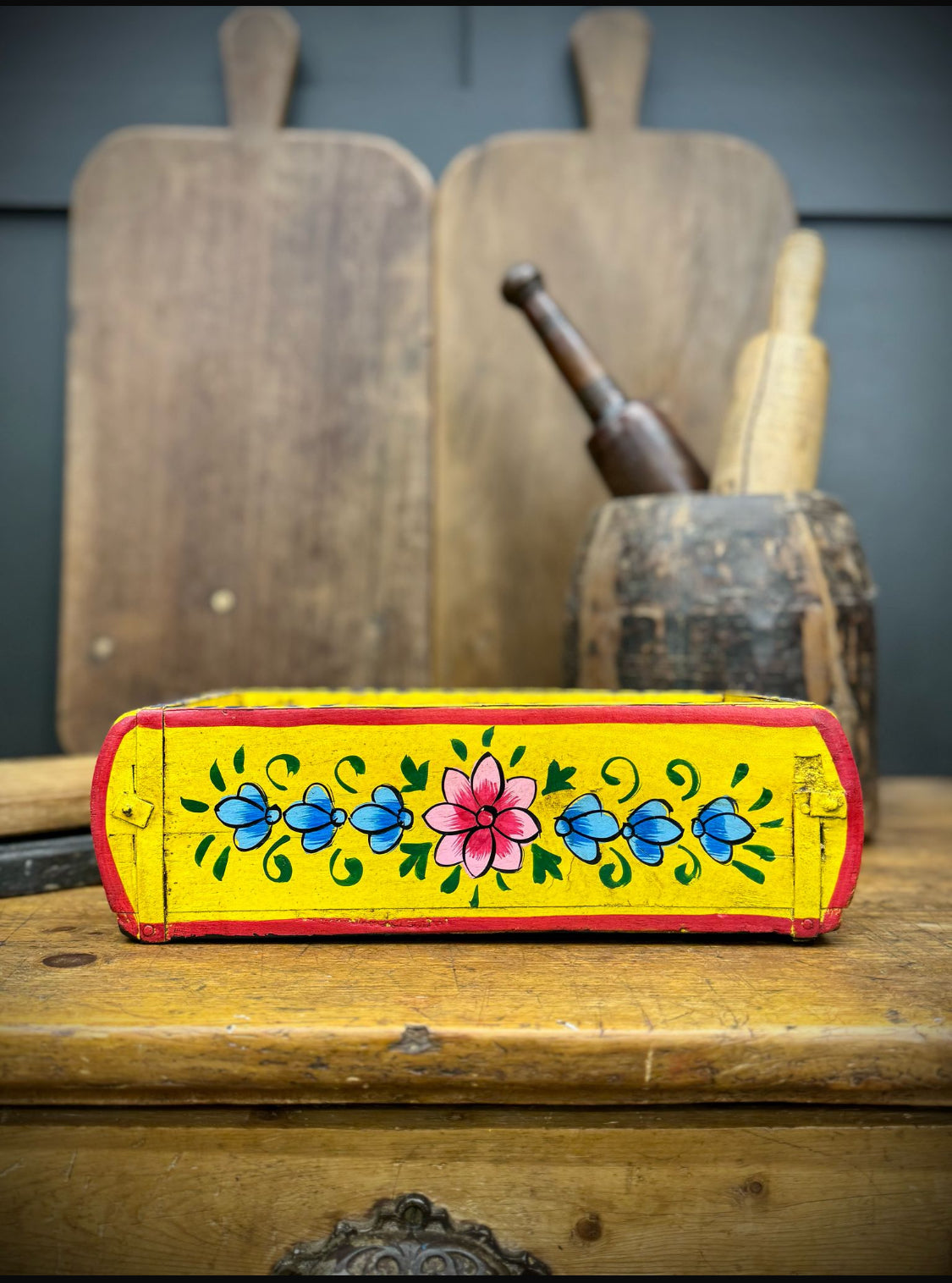 Wooden Painted Storage Box | S251376