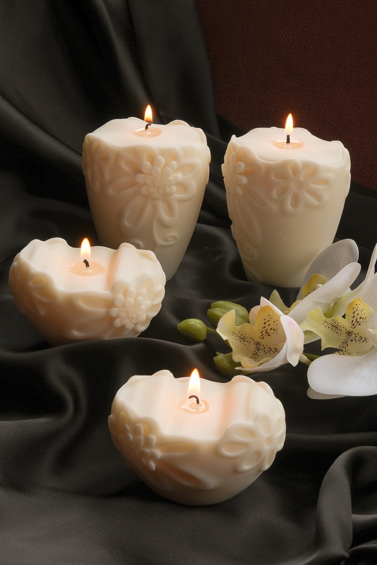 Flower Pillar Candle Duo  | S251514
