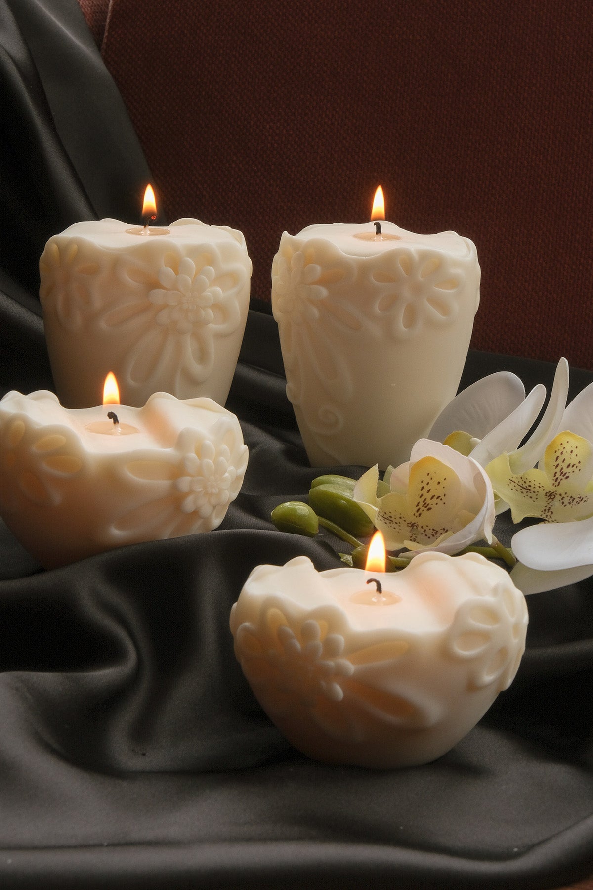 Flower Pillar Candle Duo  | S251514