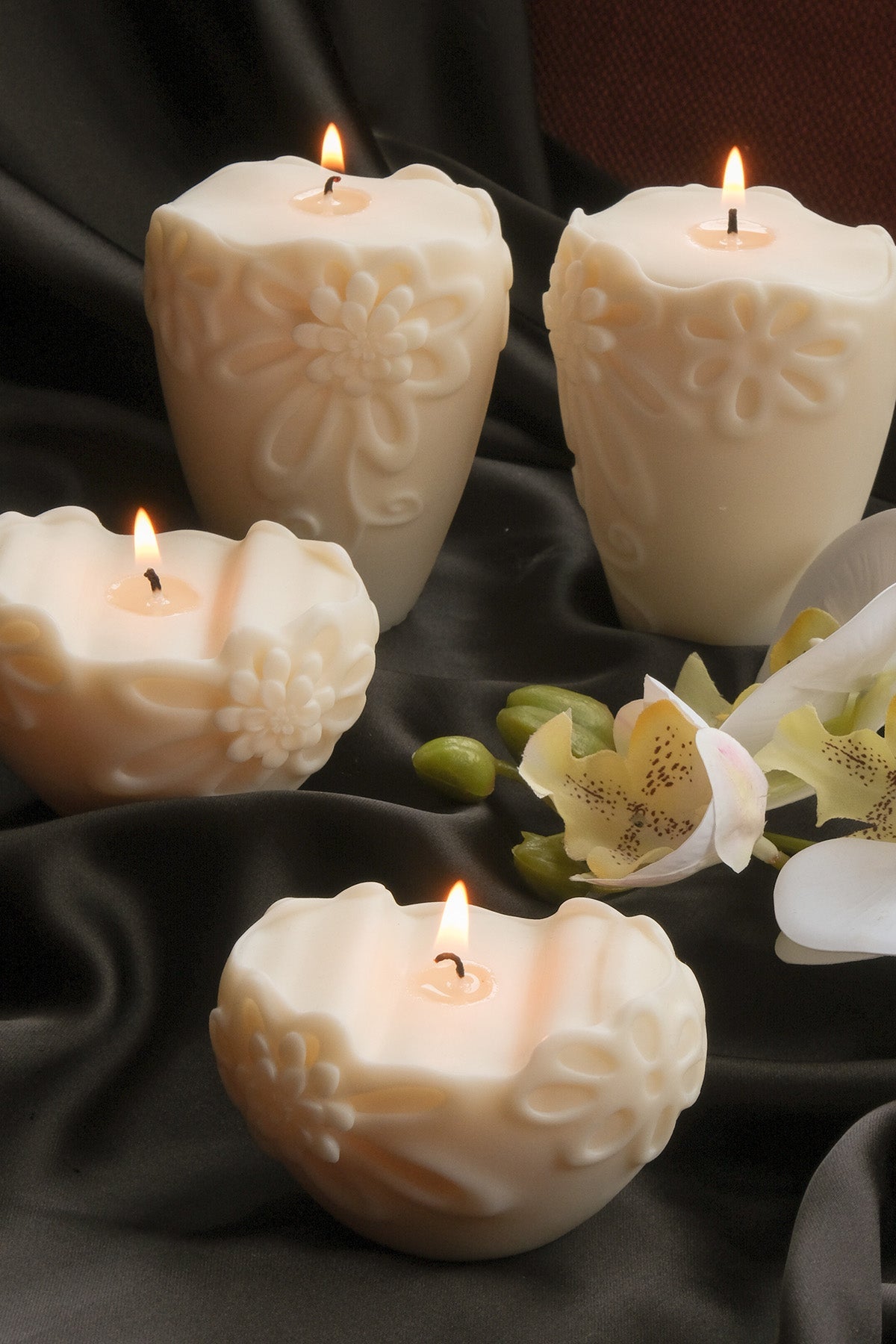 Flower Pillar Candle Duo  | S251514