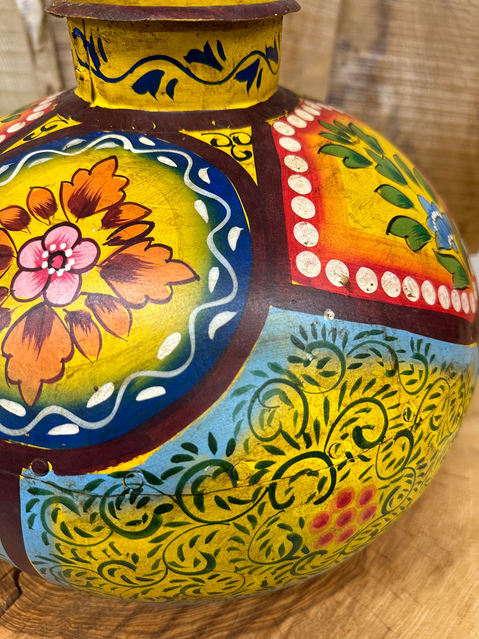 Riveted Hand Beaten Metal Planter | S251368