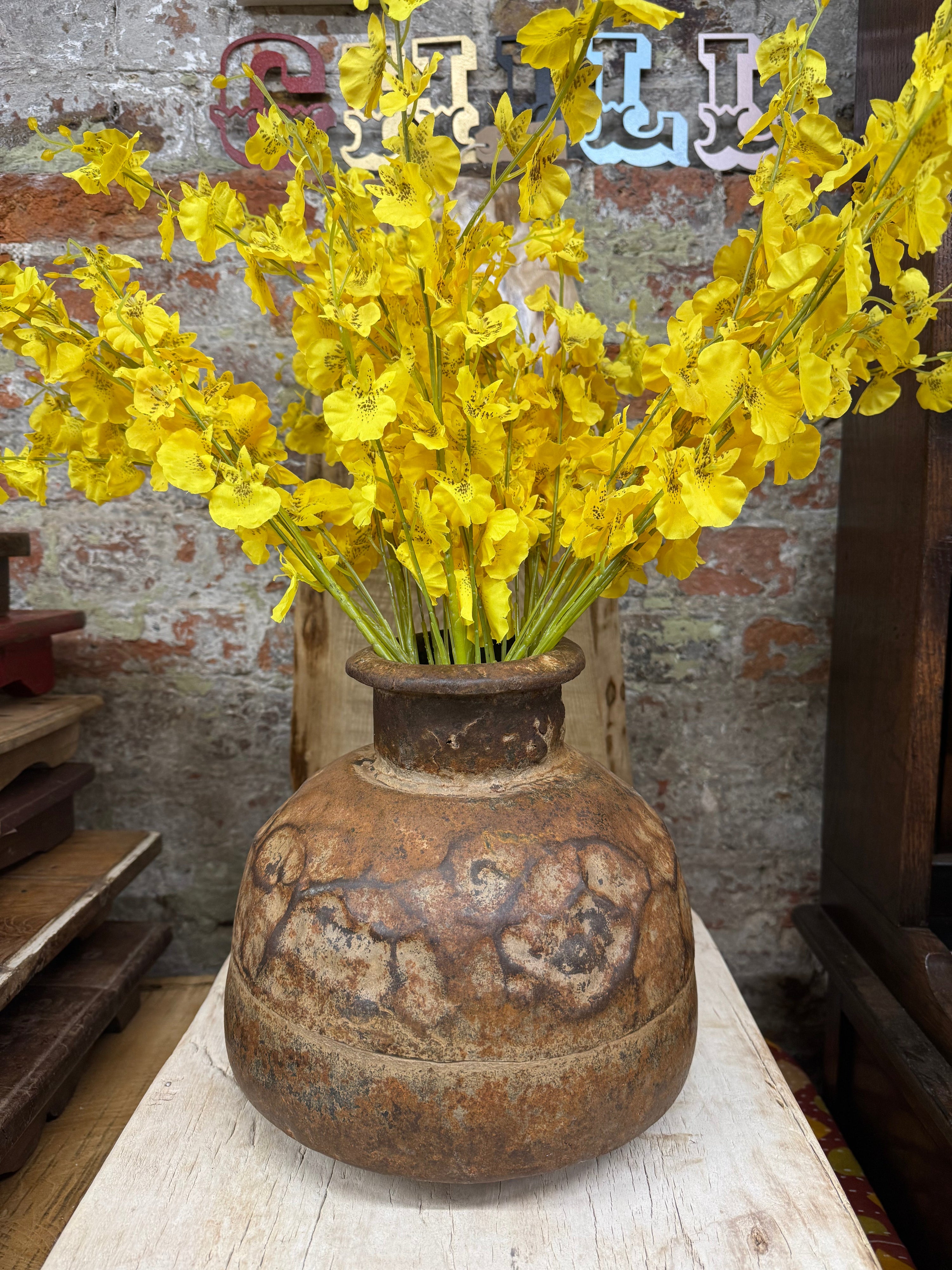 Vintage Hand Beaten Metal Vase | S251379