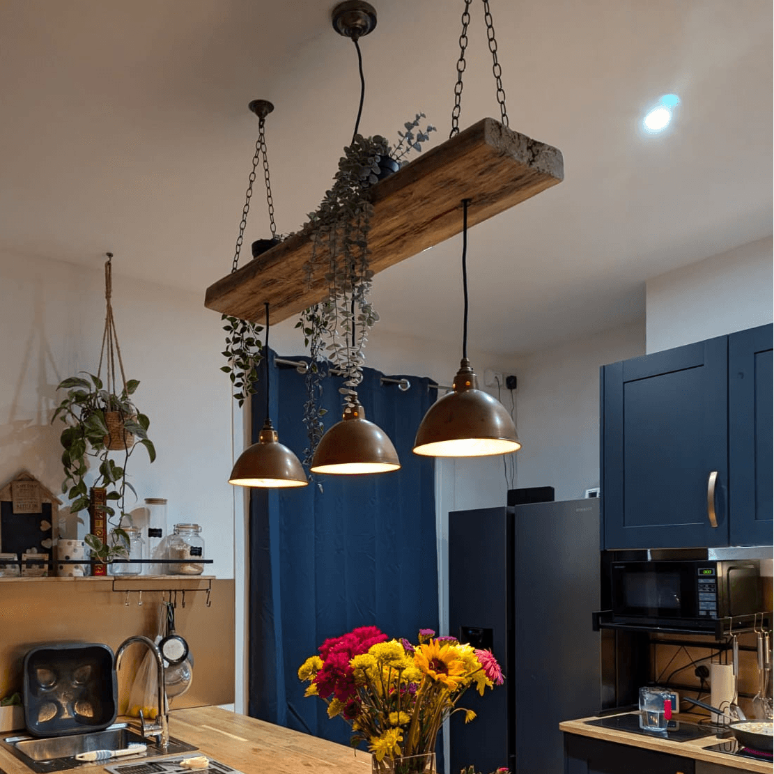 Wooden Beam Light with Shades 120cm  | S251481