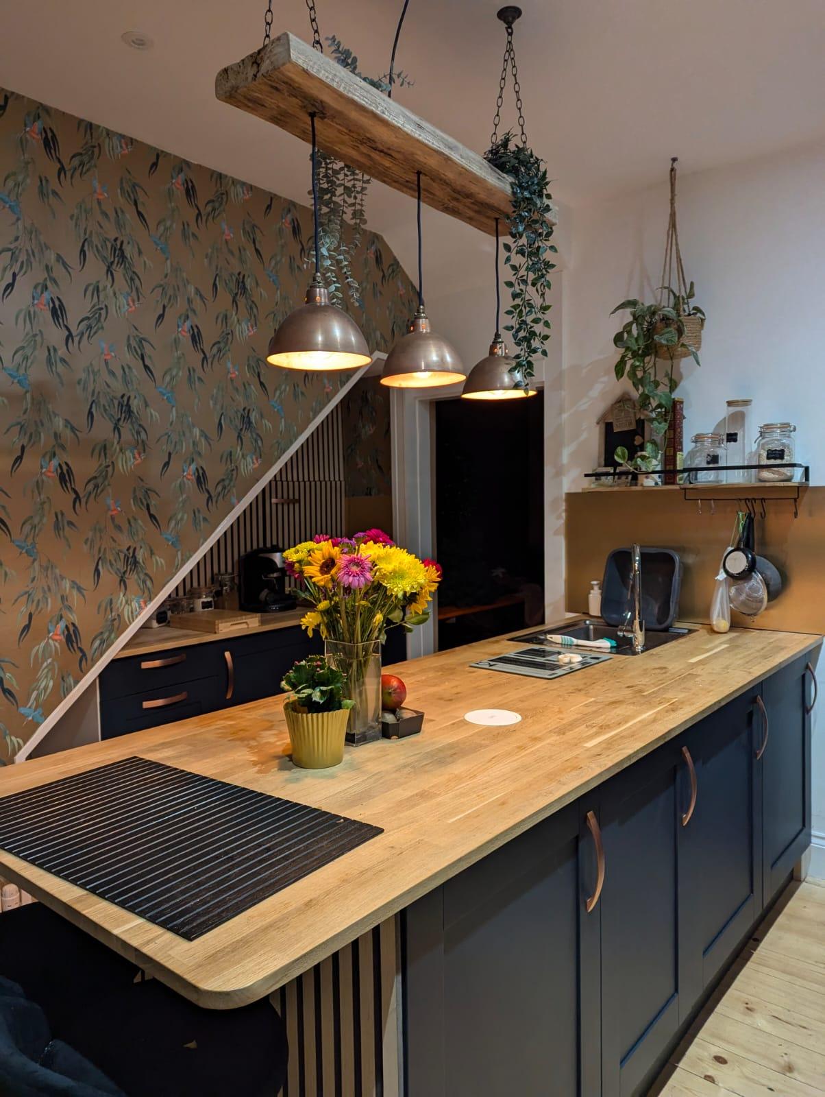 Wooden Beam Light with Shades 120cm  | S251481