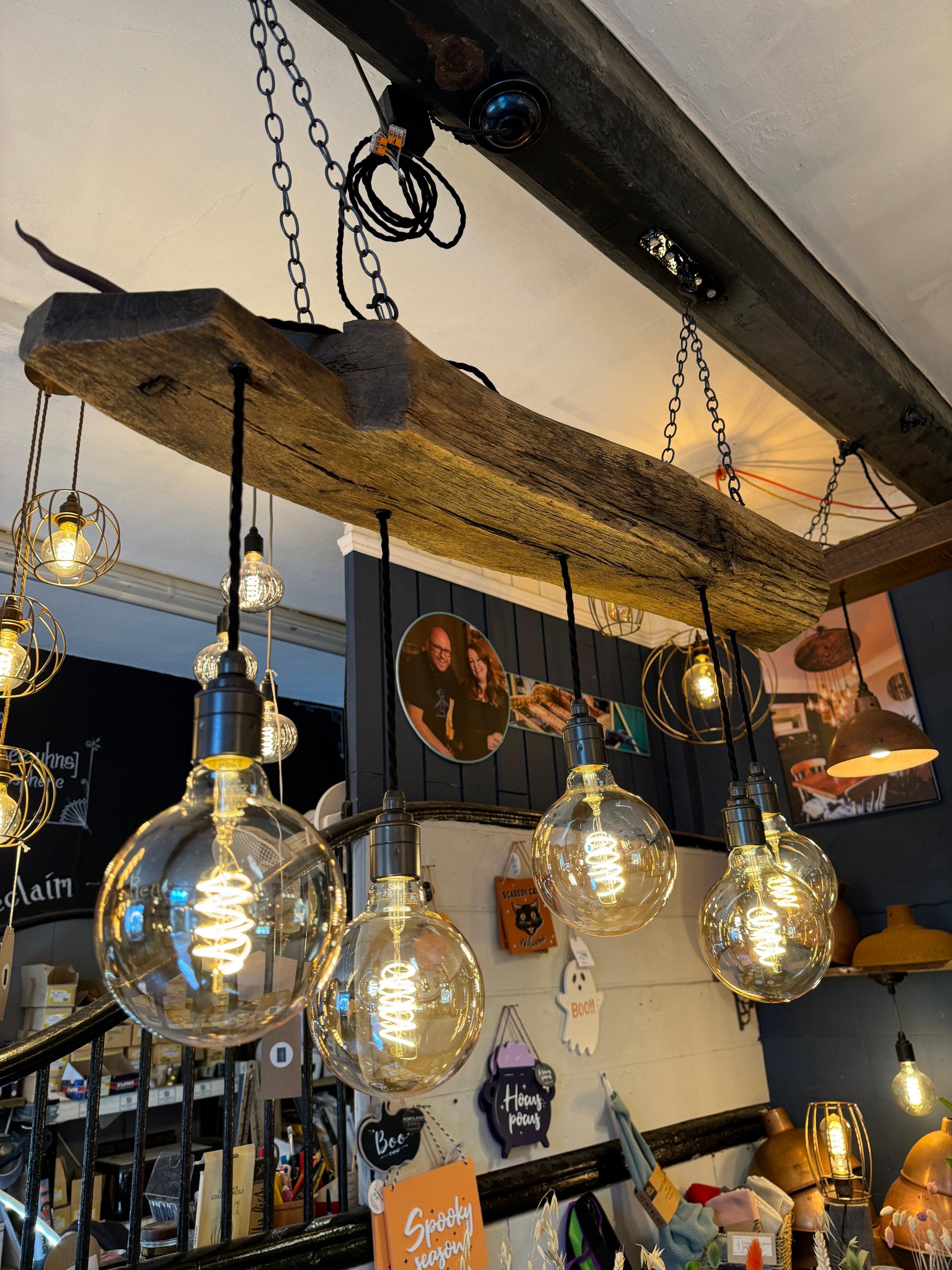 300 year old Oak Beam Chandelier 5 Lamp holders  | S251483