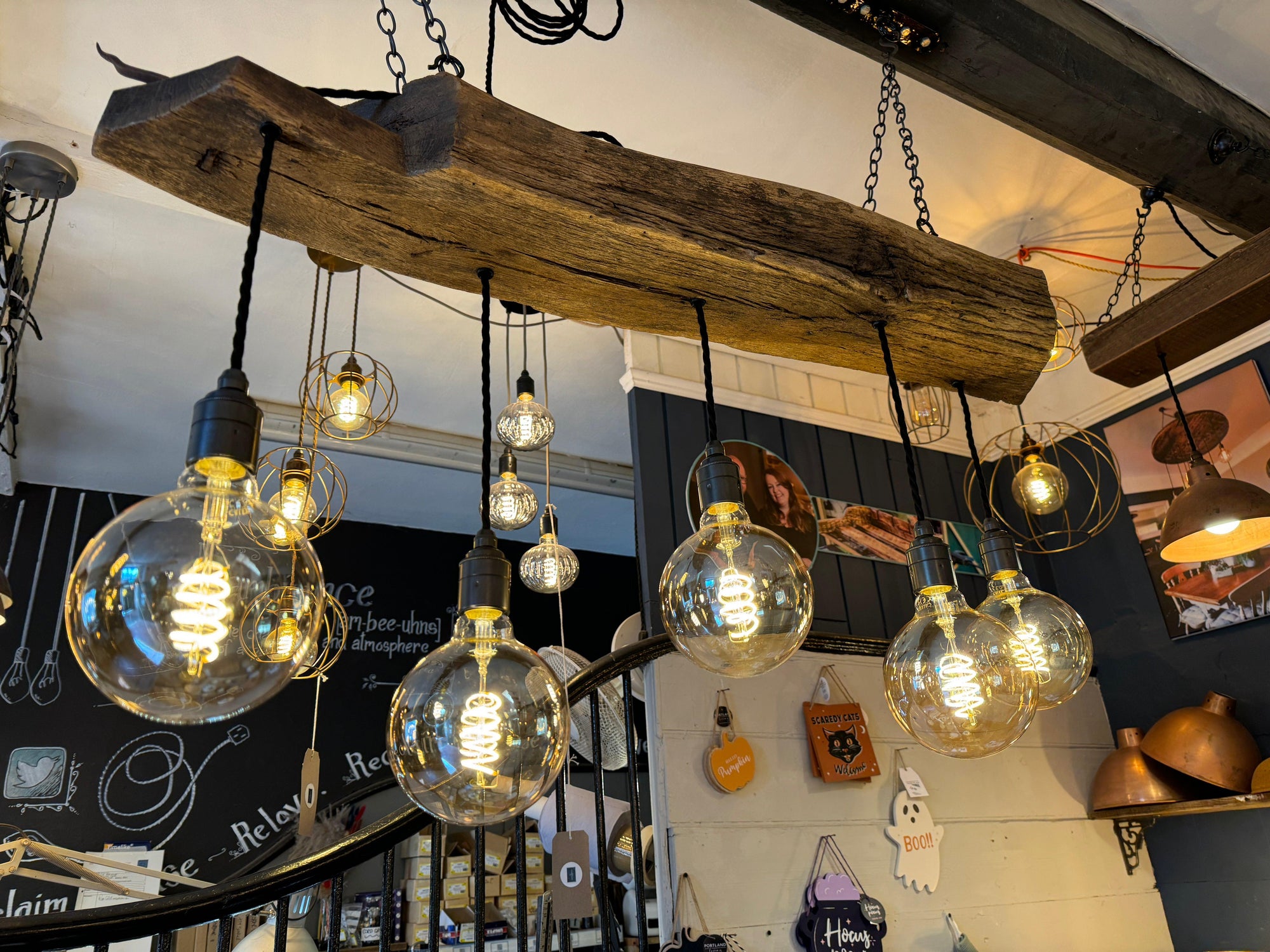 300 year old Oak Beam Chandelier 5 Lamp holders  | S251483
