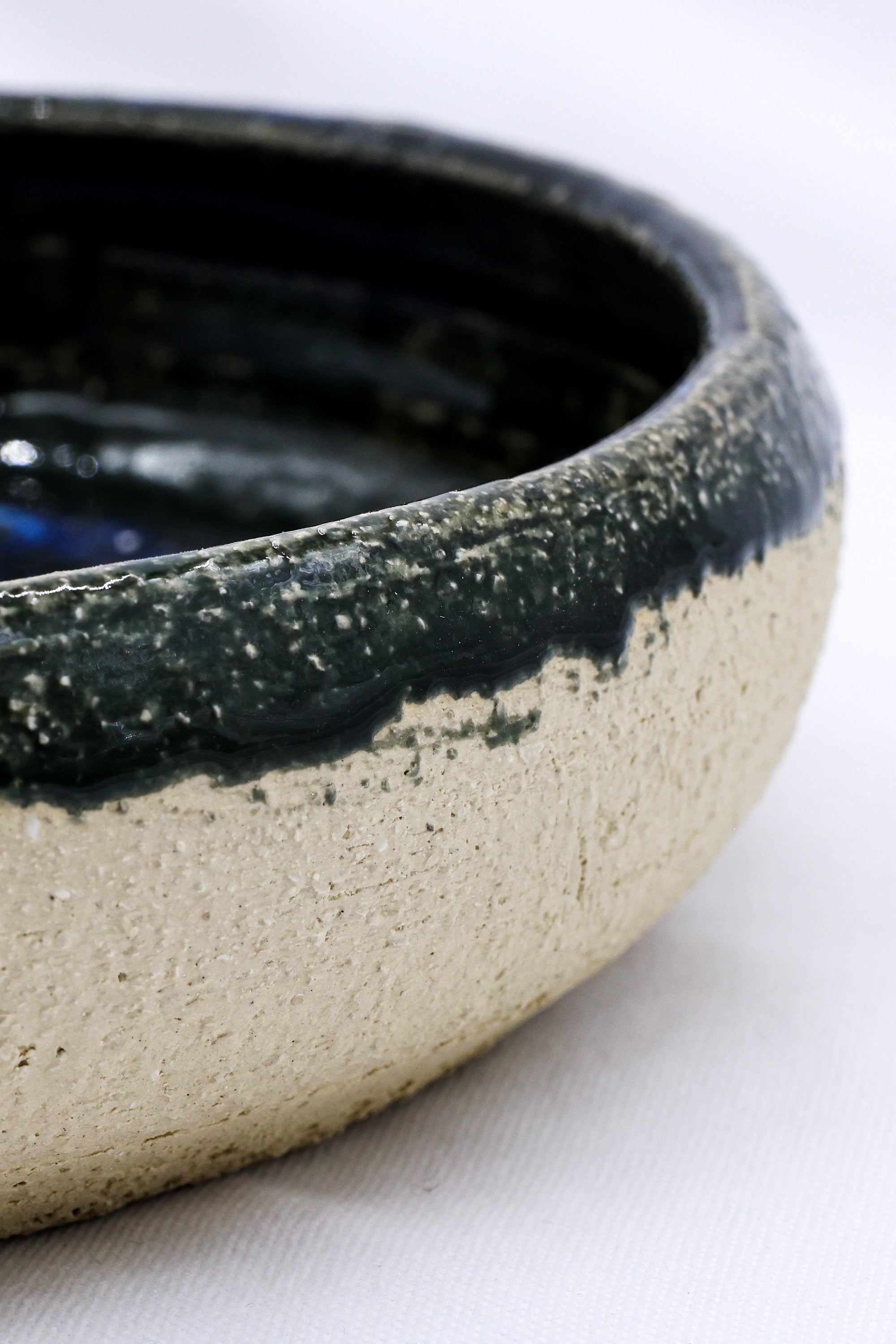 10 inch Cerulean Coast Mist Handmade Milled Stoneware Large Ceramic Plate  | S251536