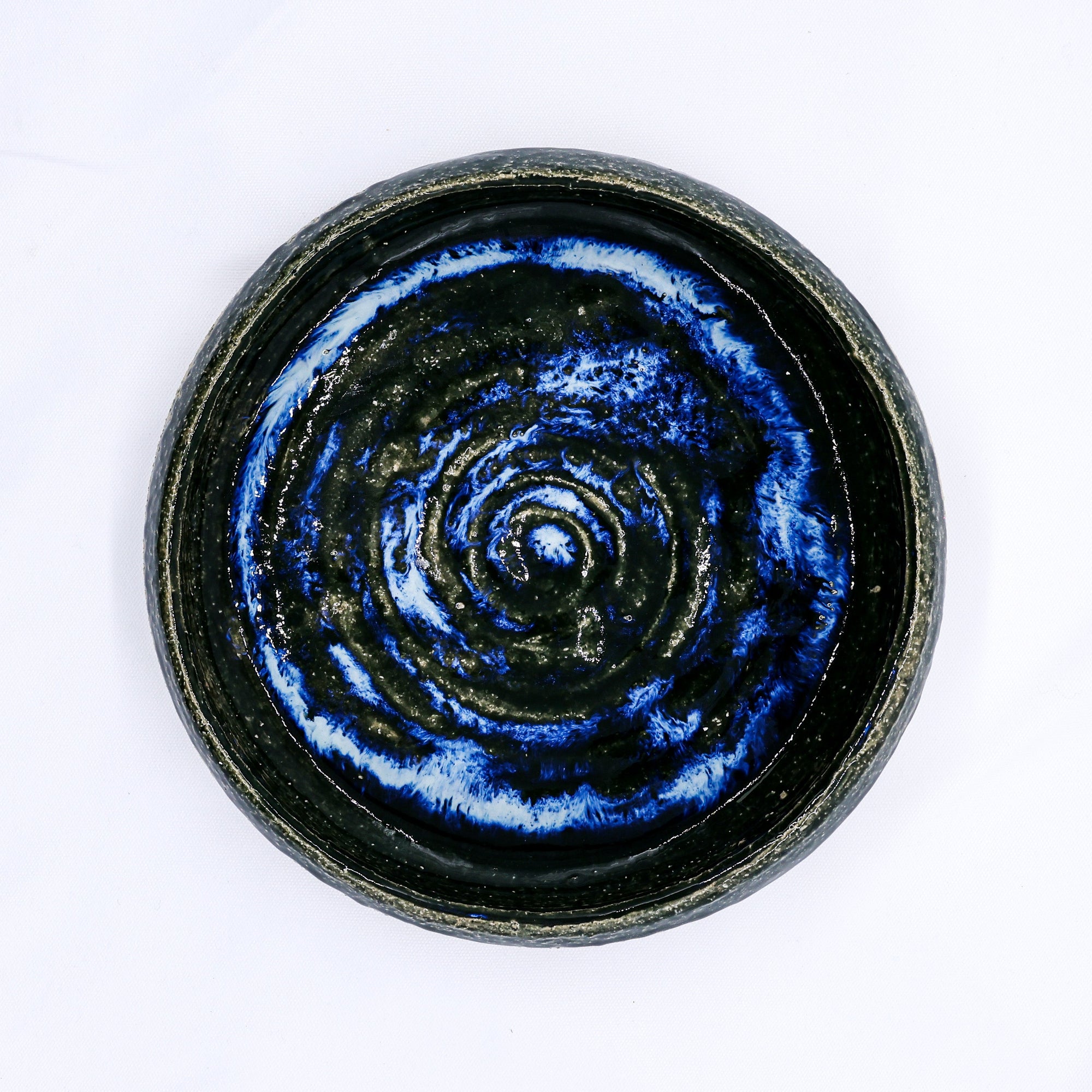 10 inch Cerulean Coast Mist Handmade Milled Stoneware Large Ceramic Plate  | S251536