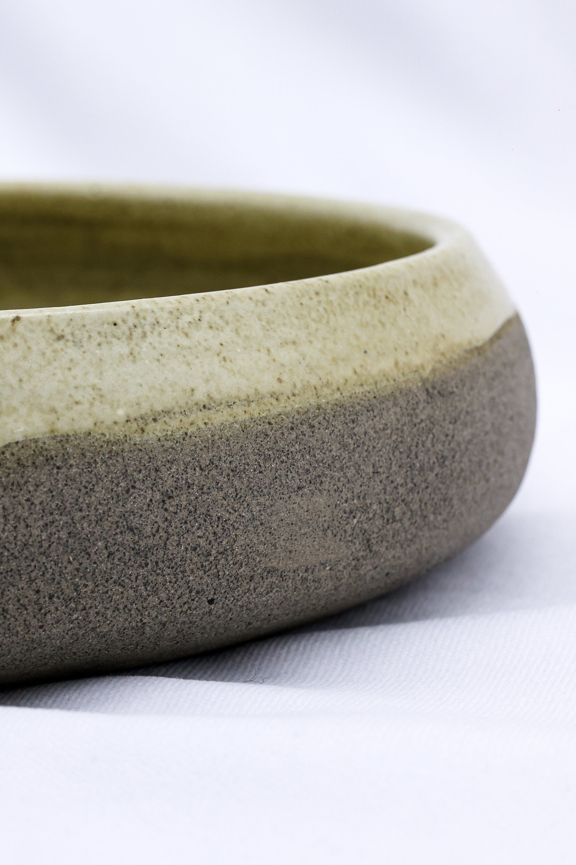 10 inch Olive Sandstone Calm Handmade Smokey Grey Stoneware Large Ceramic Plate  | S251422