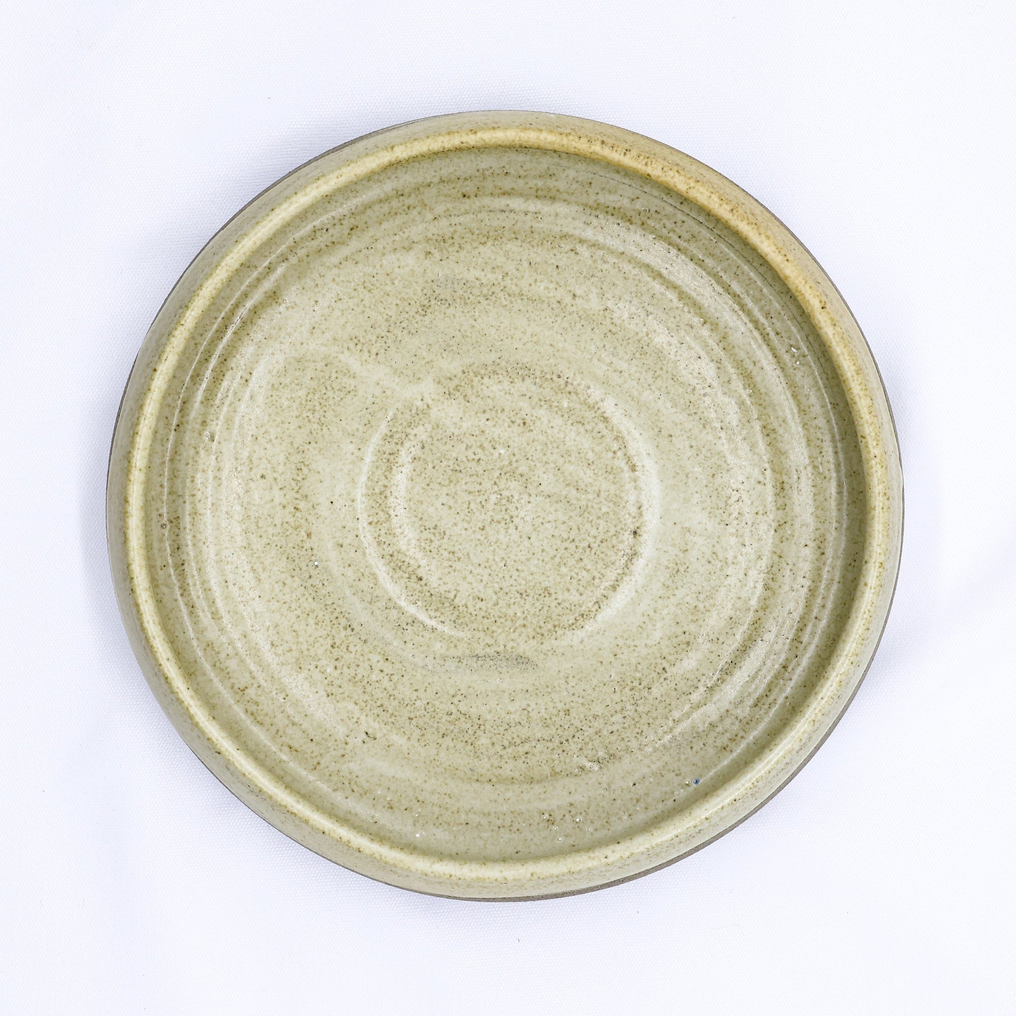 10 inch Olive Sandstone Calm Handmade Smokey Grey Stoneware Large Ceramic Plate  | S251422