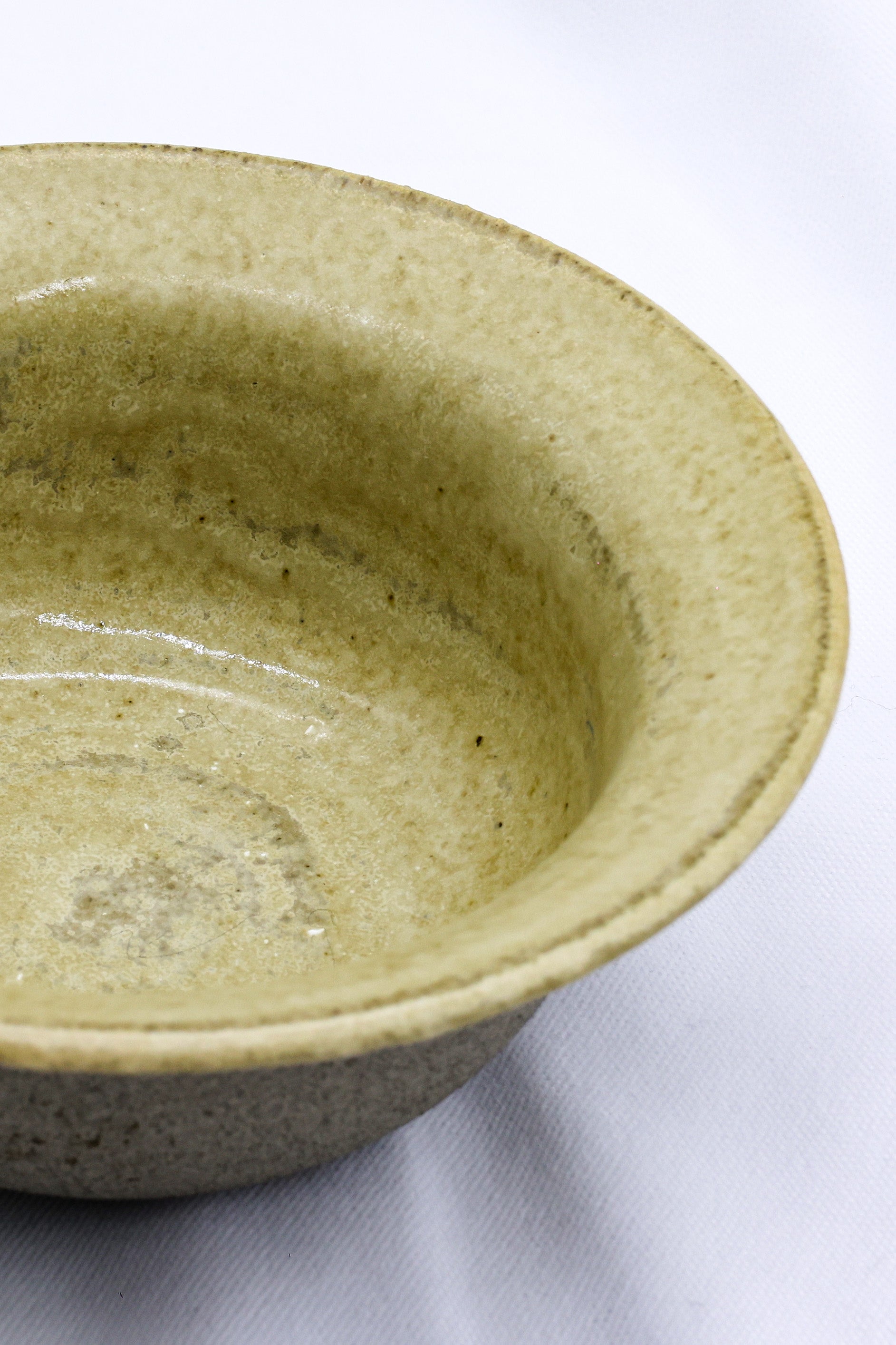 7,5' Olive Sandstone Calm Handmade Grey Stoneware Bowl  | S251430