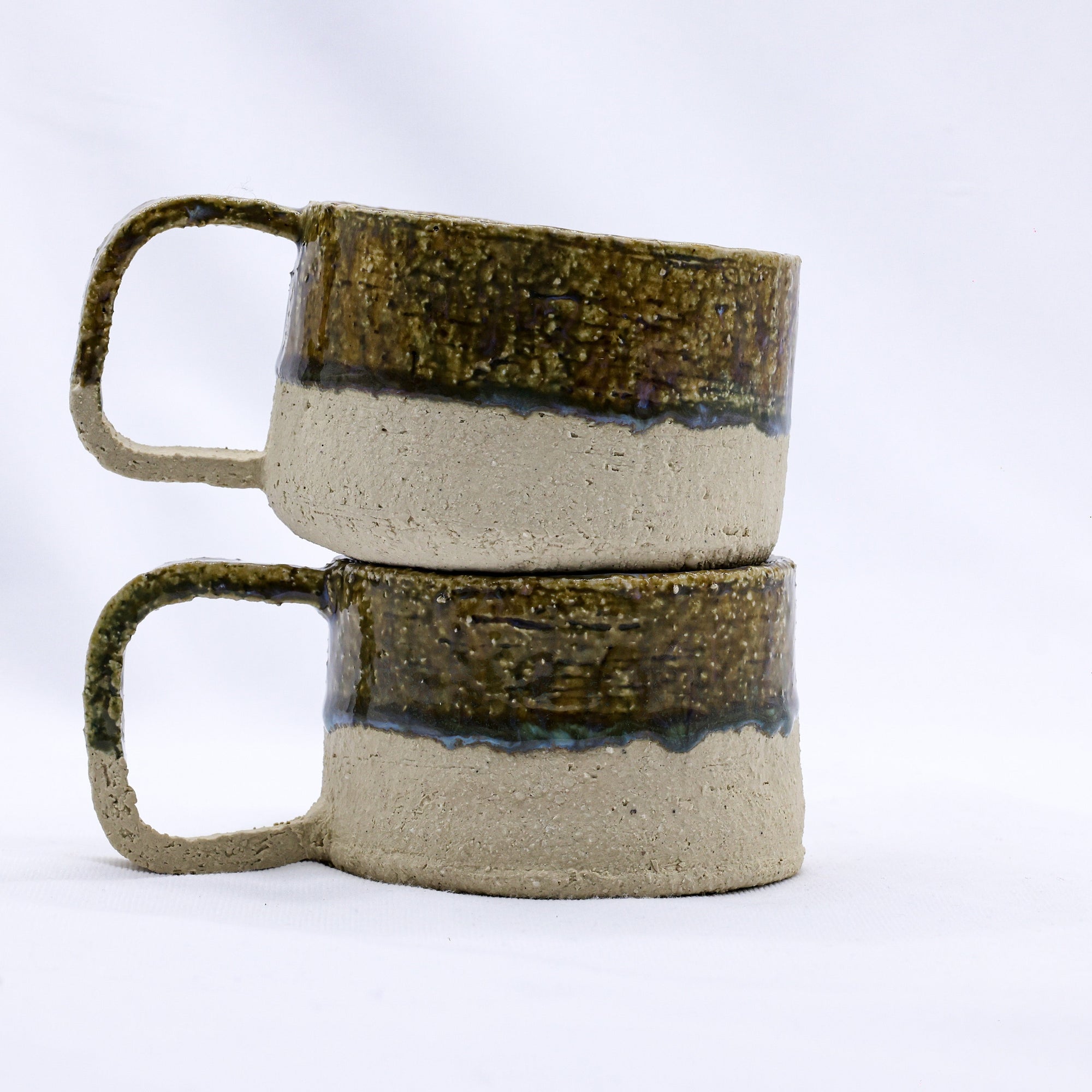 Beige Grande Handmade Milled Stoneware Big Ceramic Mug  | S251406