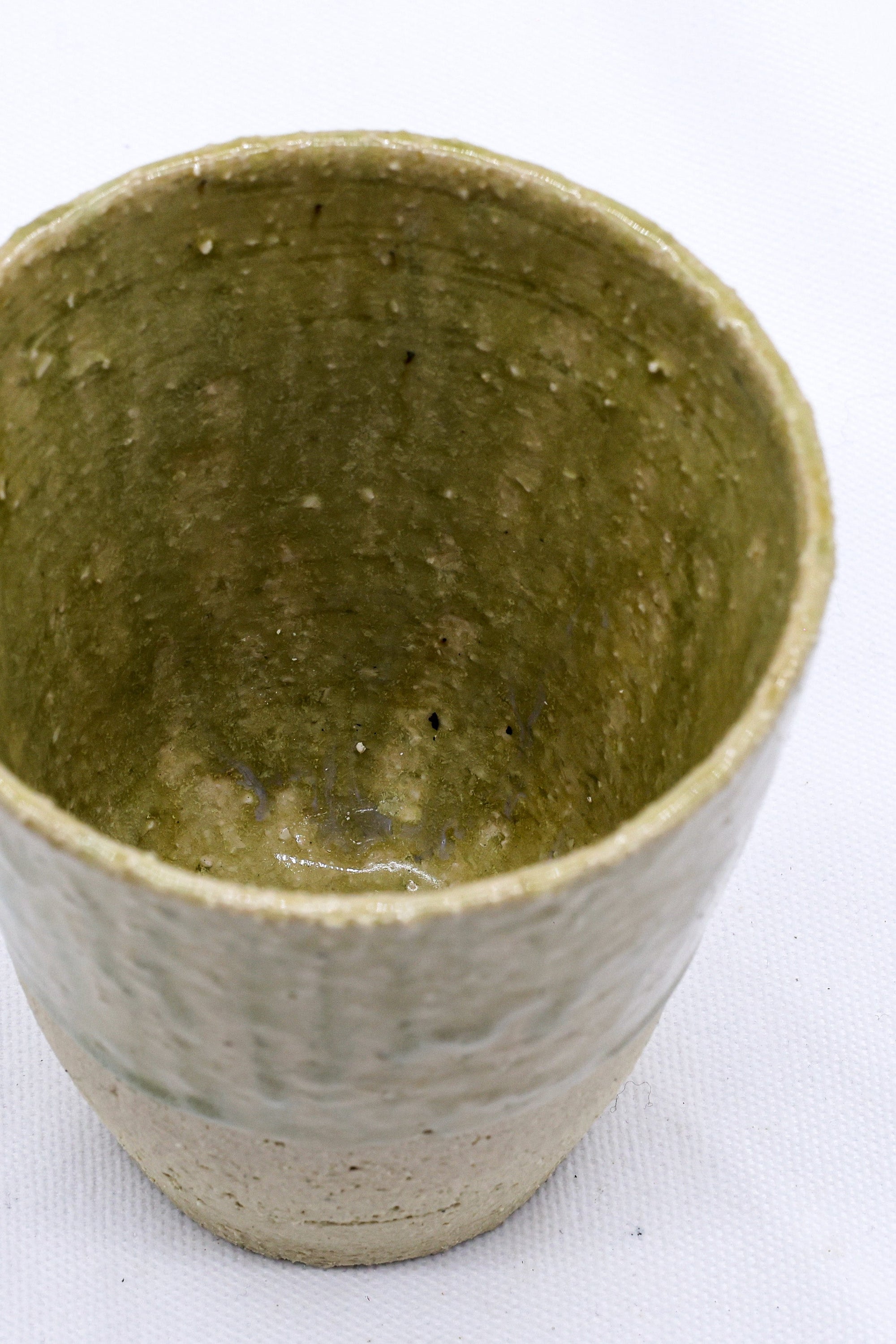 Beige Quadra Milled Stoneware Tall Handmade Ceramic Cup  | S251423