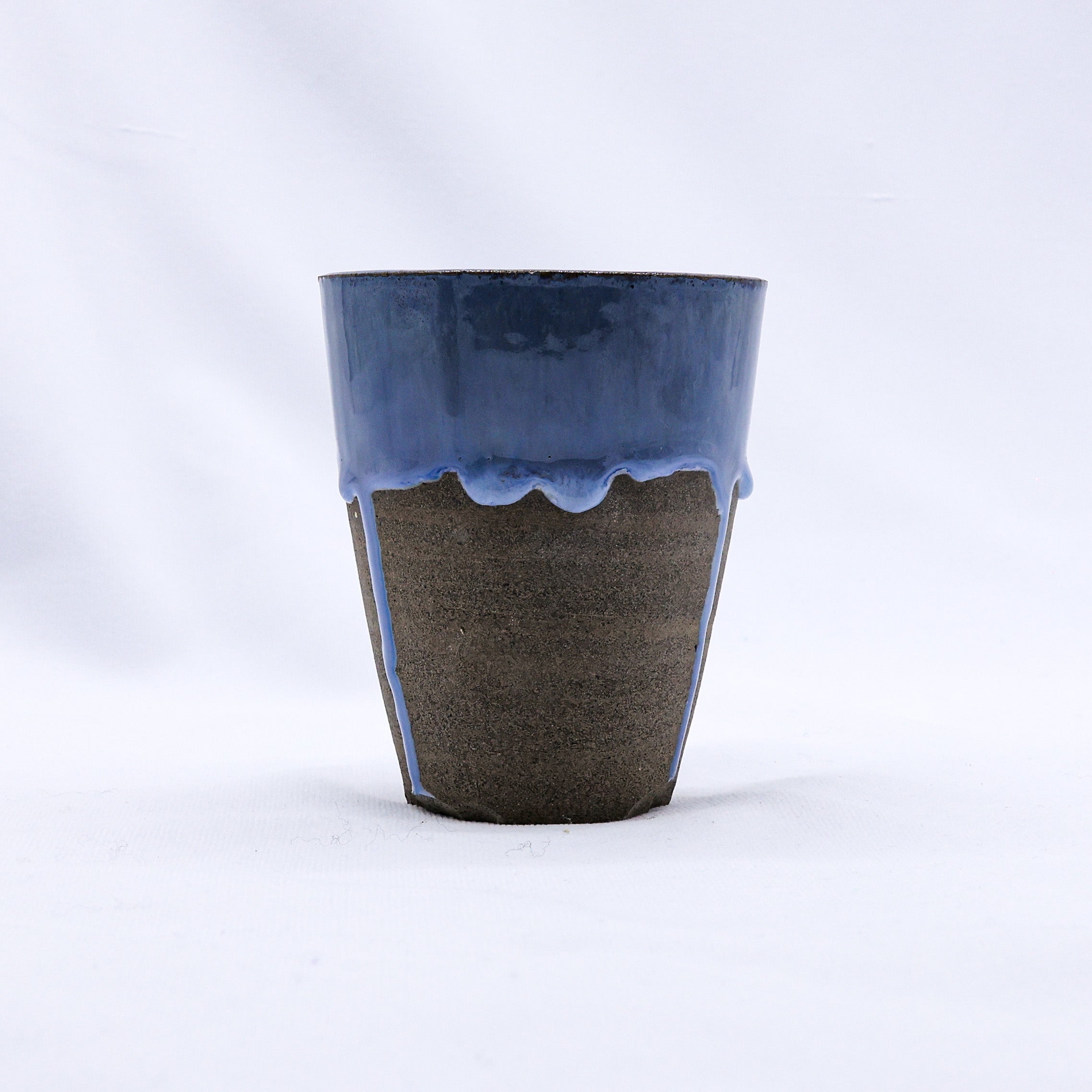 Blulume Quadra Blue Handmade Ceramic Smoked Grey Stoneware Tall Ceramic Cup  | S251412