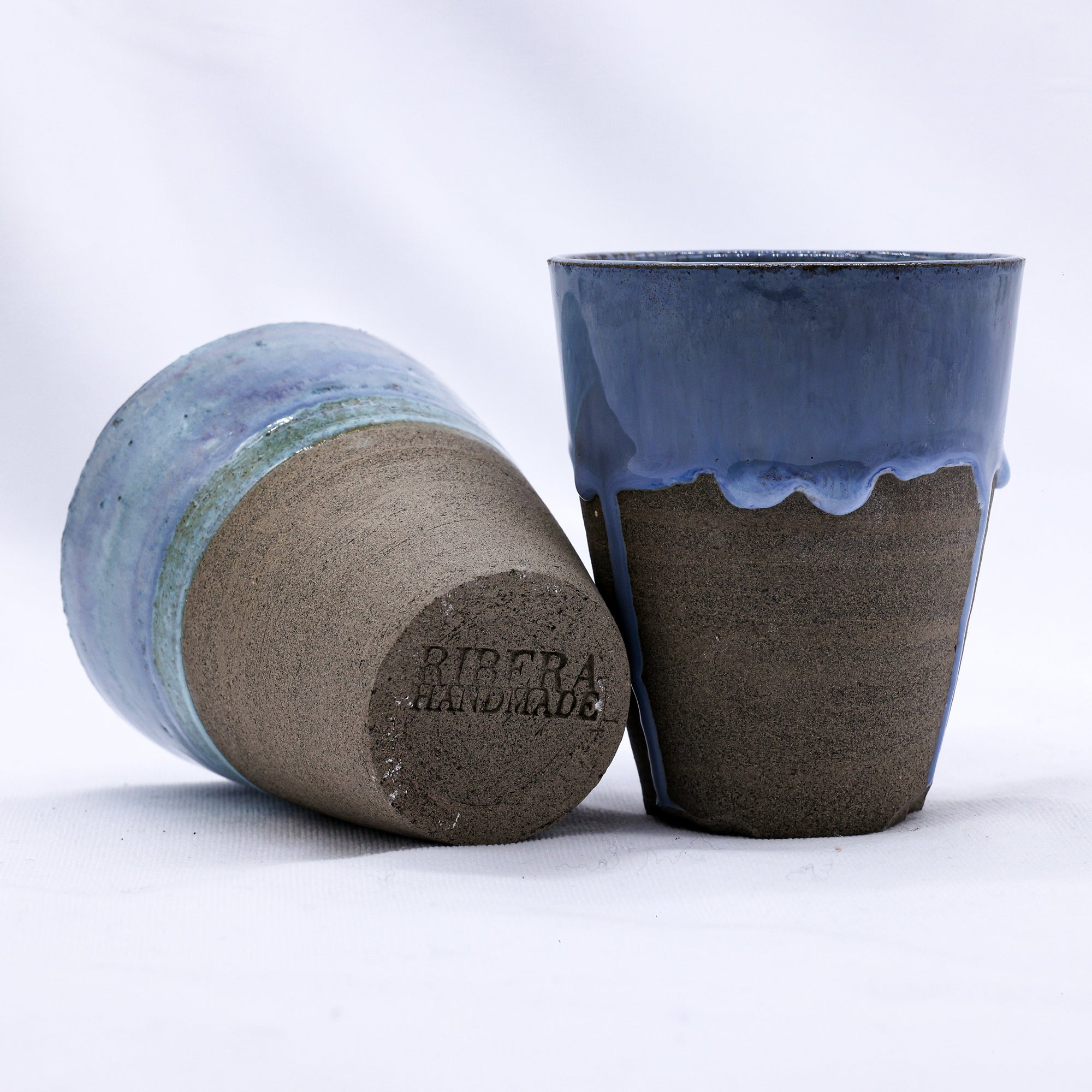 Blulume Quadra Blue Handmade Ceramic Smoked Grey Stoneware Tall Ceramic Cup  | S251412