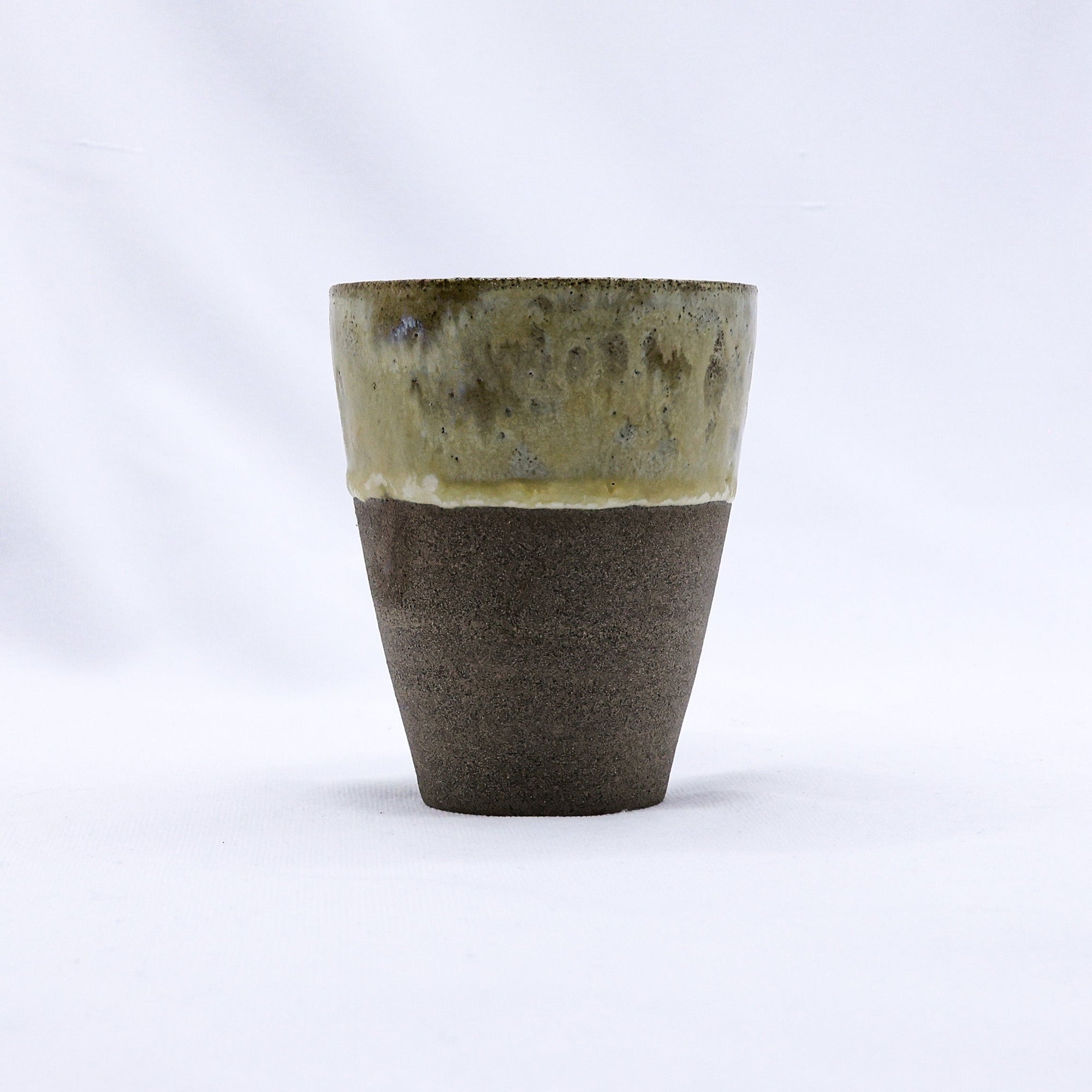 TerraBlu Quadra Handmade Ceramic Smoked Grey Stoneware Tall Ceramic Cup  | S251552