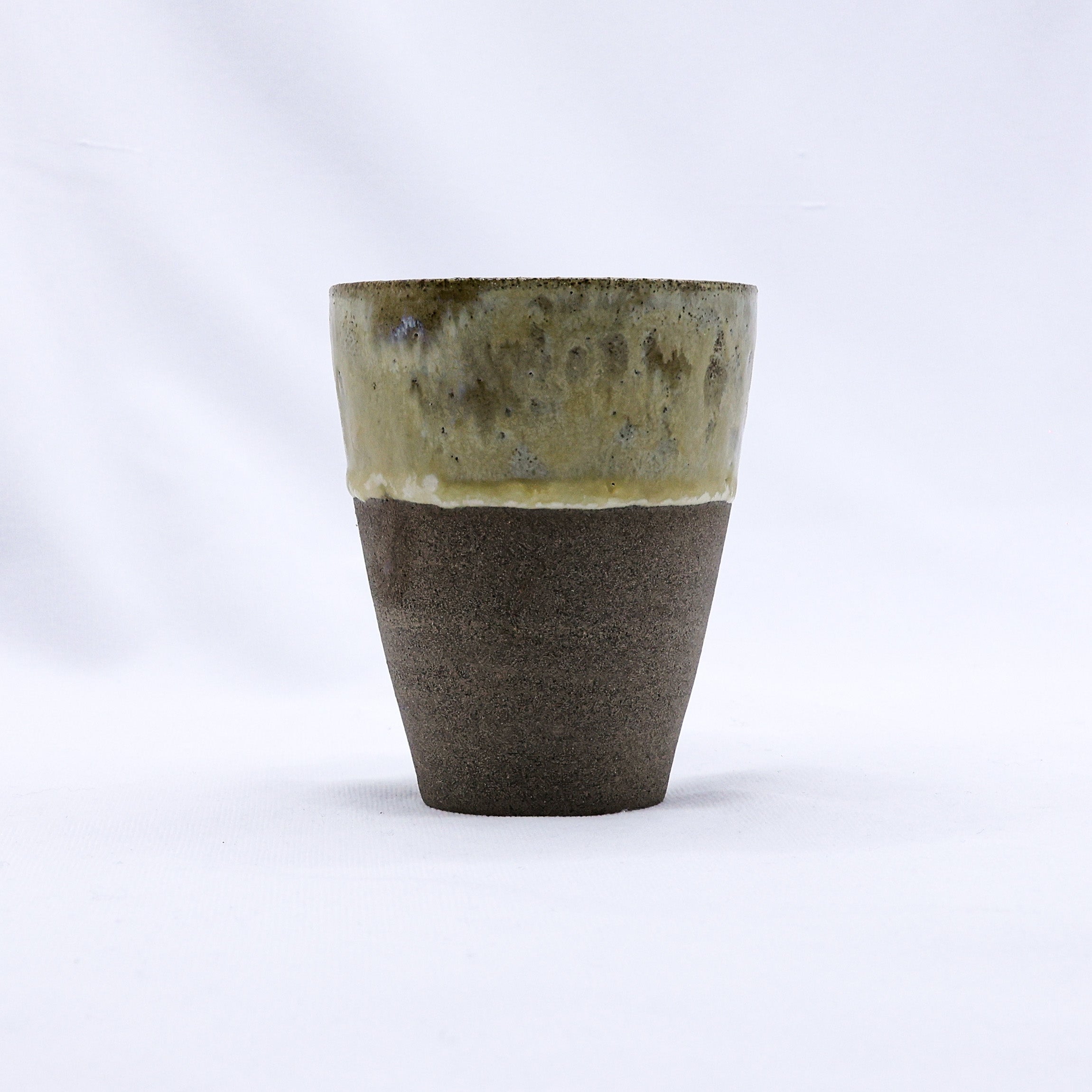 TerraBlu Quadra Handmade Ceramic Smoked Grey Stoneware Tall Ceramic Cup  | S251552