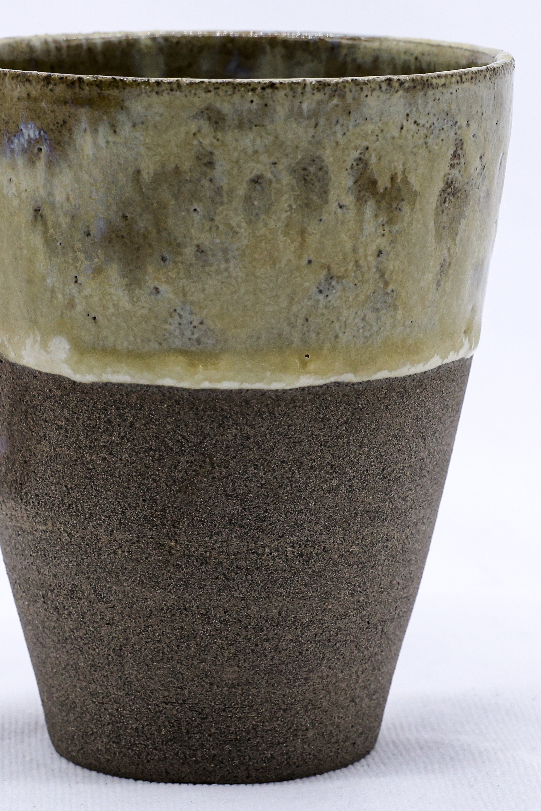 TerraBlu Quadra Handmade Ceramic Smoked Grey Stoneware Tall Ceramic Cup  | S251552