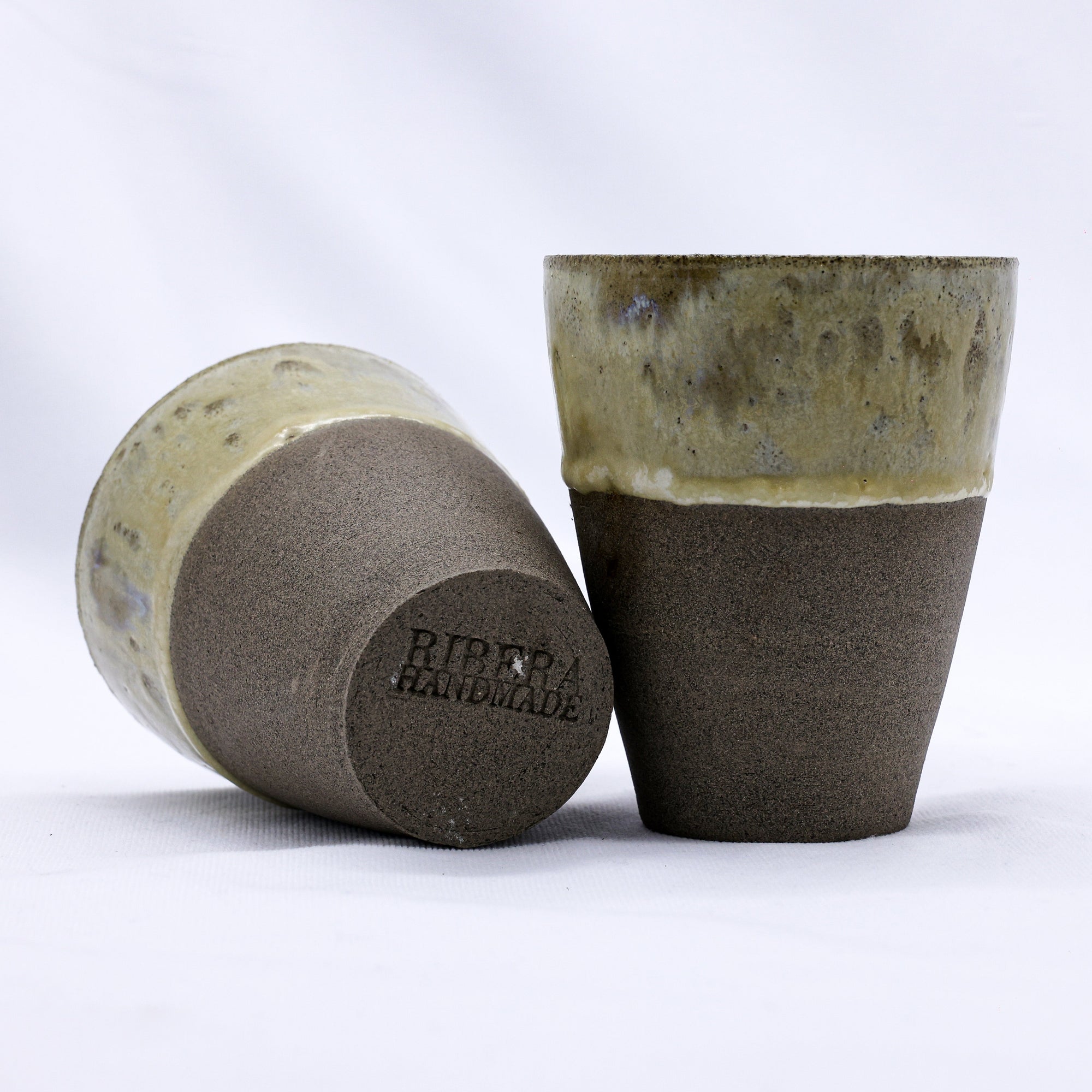 TerraBlu Quadra Handmade Ceramic Smoked Grey Stoneware Tall Ceramic Cup  | S251552