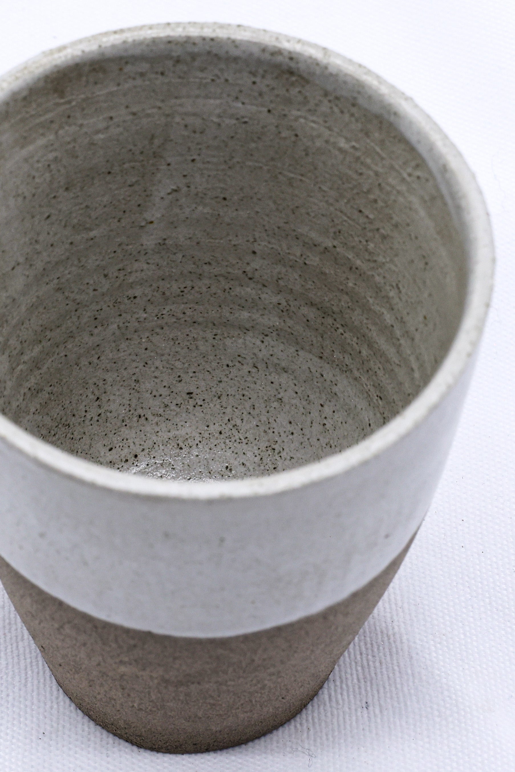 Bianca Quadra Green Handmade Ceramic Smoked Grey Stoneware Tall Ceramic Cup  | S251539