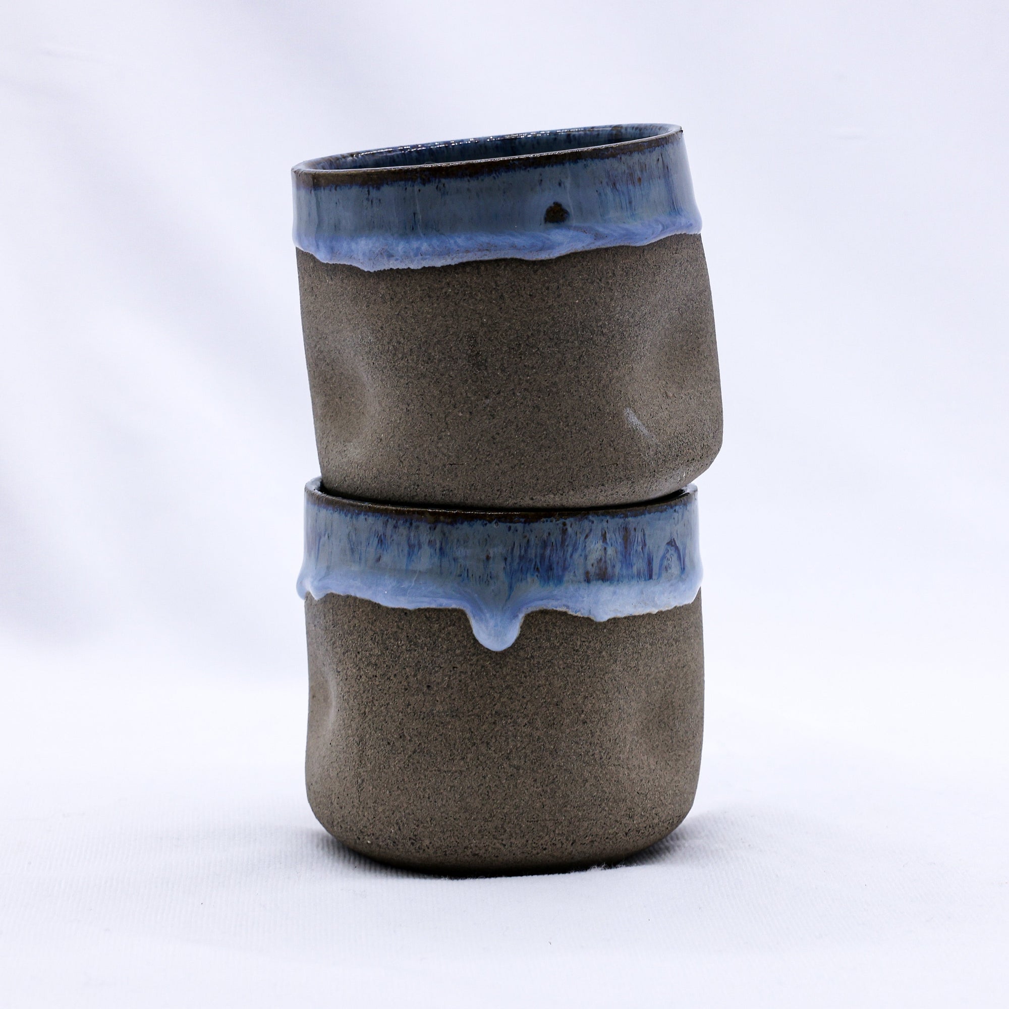 Blunero Goccio Handmade Ceramic Smoked Grey Stoneware Short Cup  | S251531