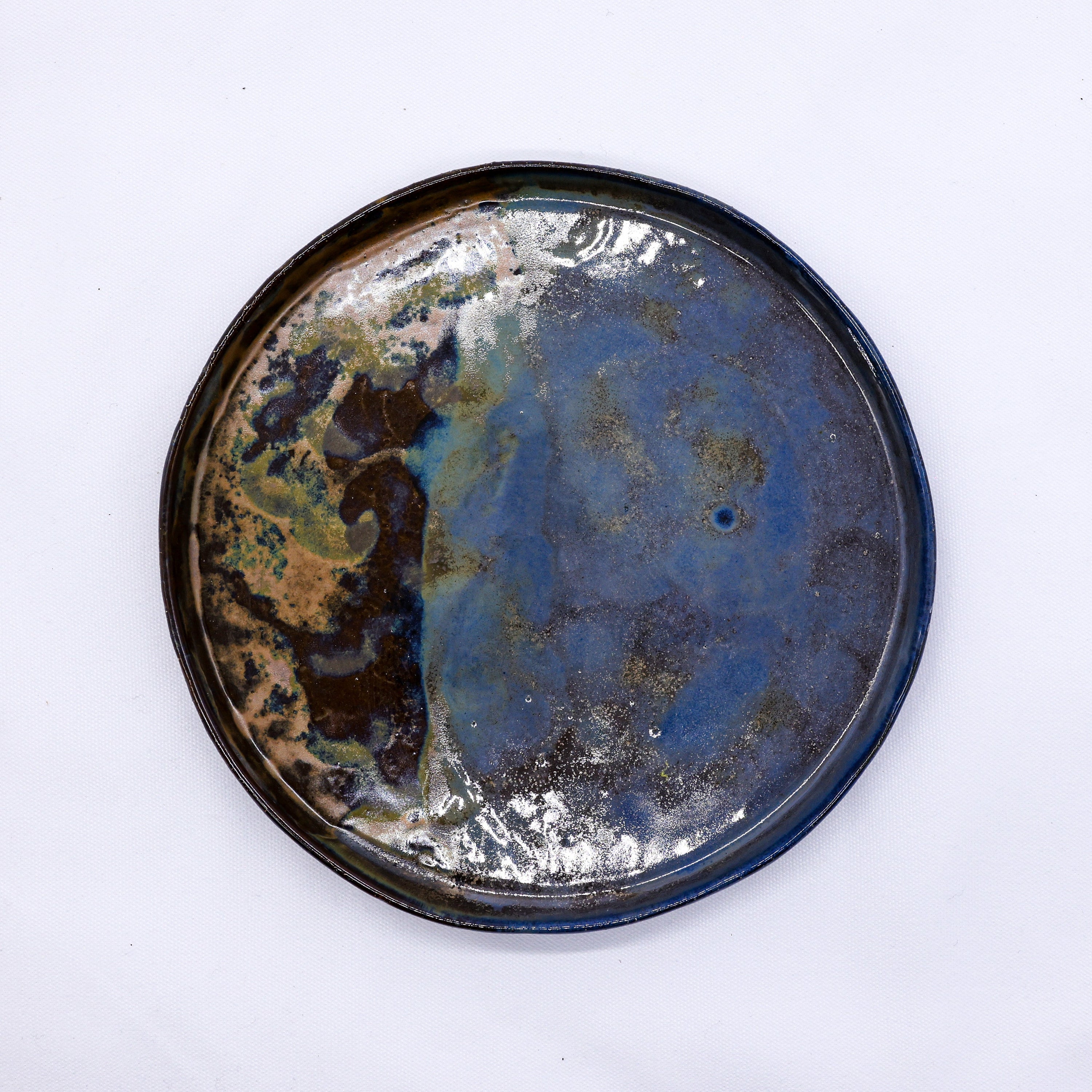 23 cm Oceanis Smoked Grey Large Stoneware Handmade Ceramic Dinner Plate  | S251396