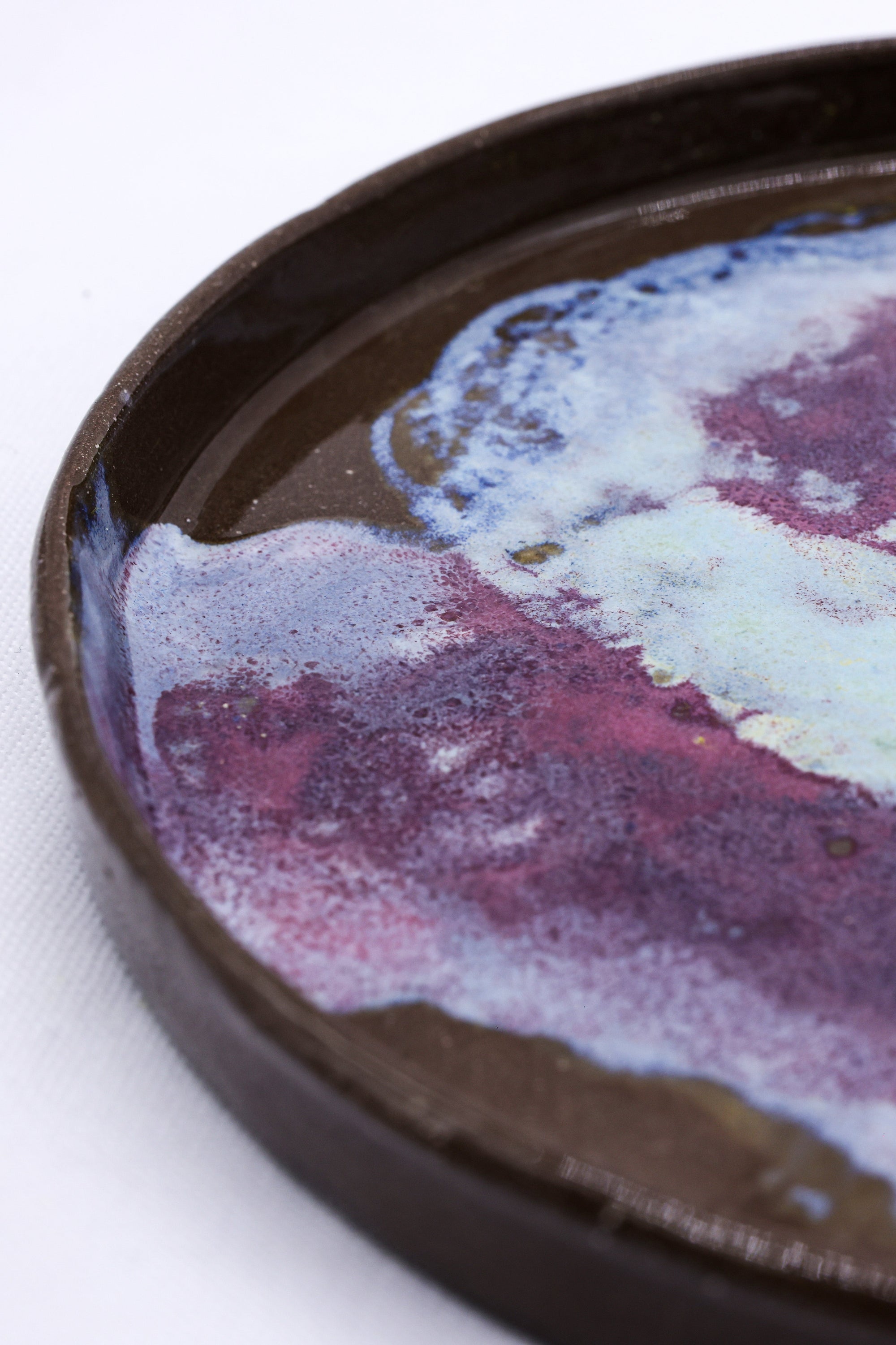 23 cm Nebula Smoked Grey Large Stoneware Handmade Ceramic Dinner Plate  | S251442