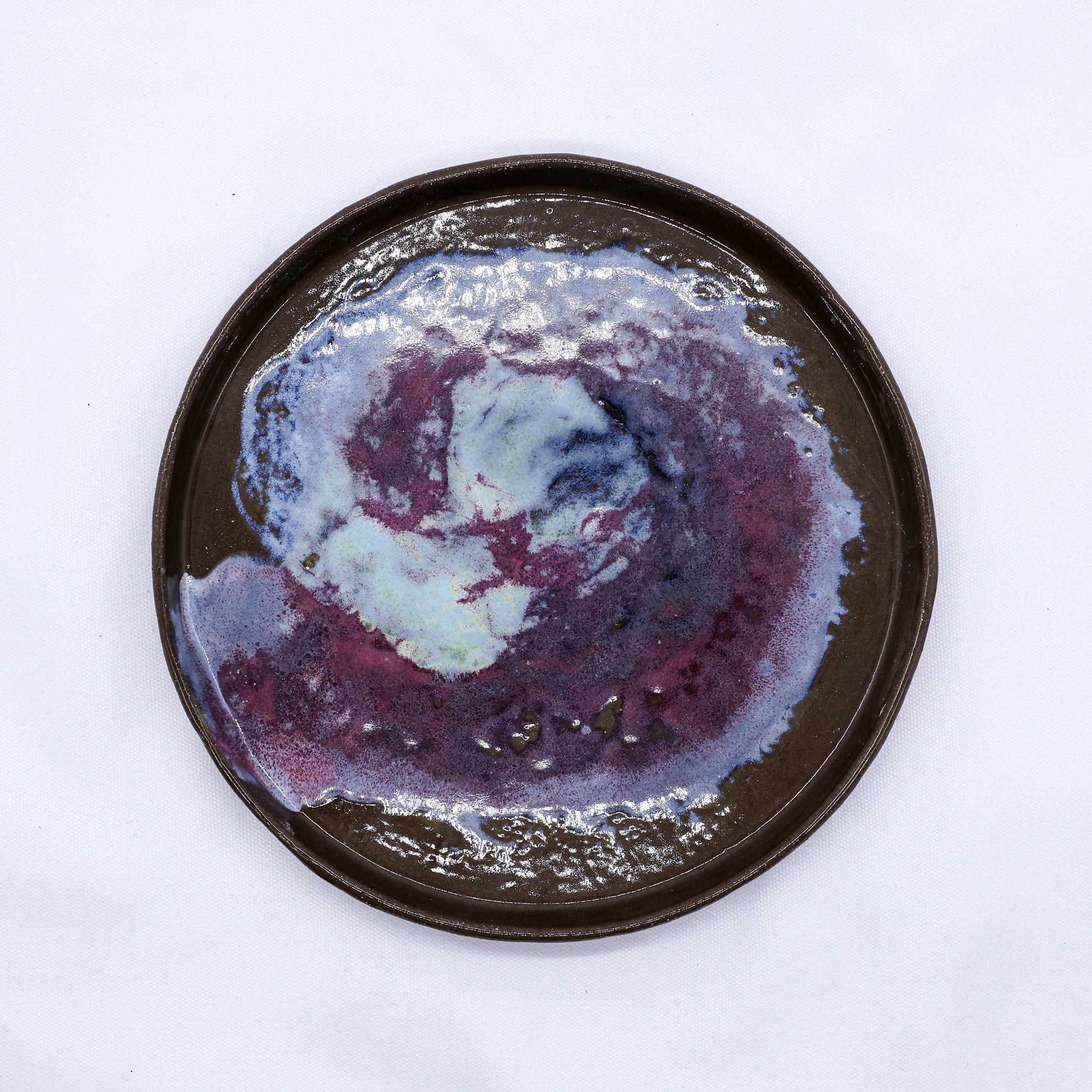 23 cm Nebula Smoked Grey Large Stoneware Handmade Ceramic Dinner Plate  | S251442
