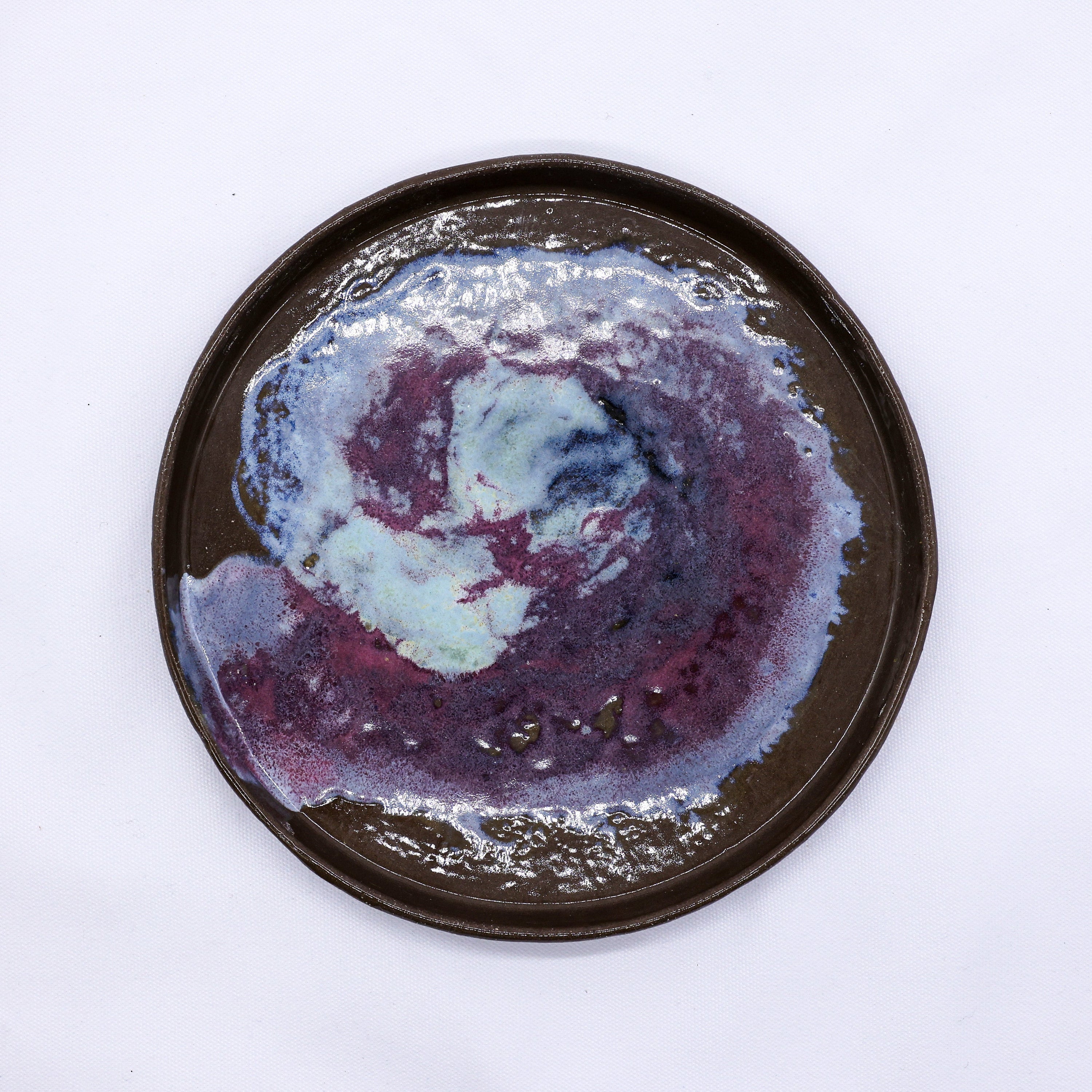 23 cm Nebula Smoked Grey Large Stoneware Handmade Ceramic Dinner Plate  | S251442