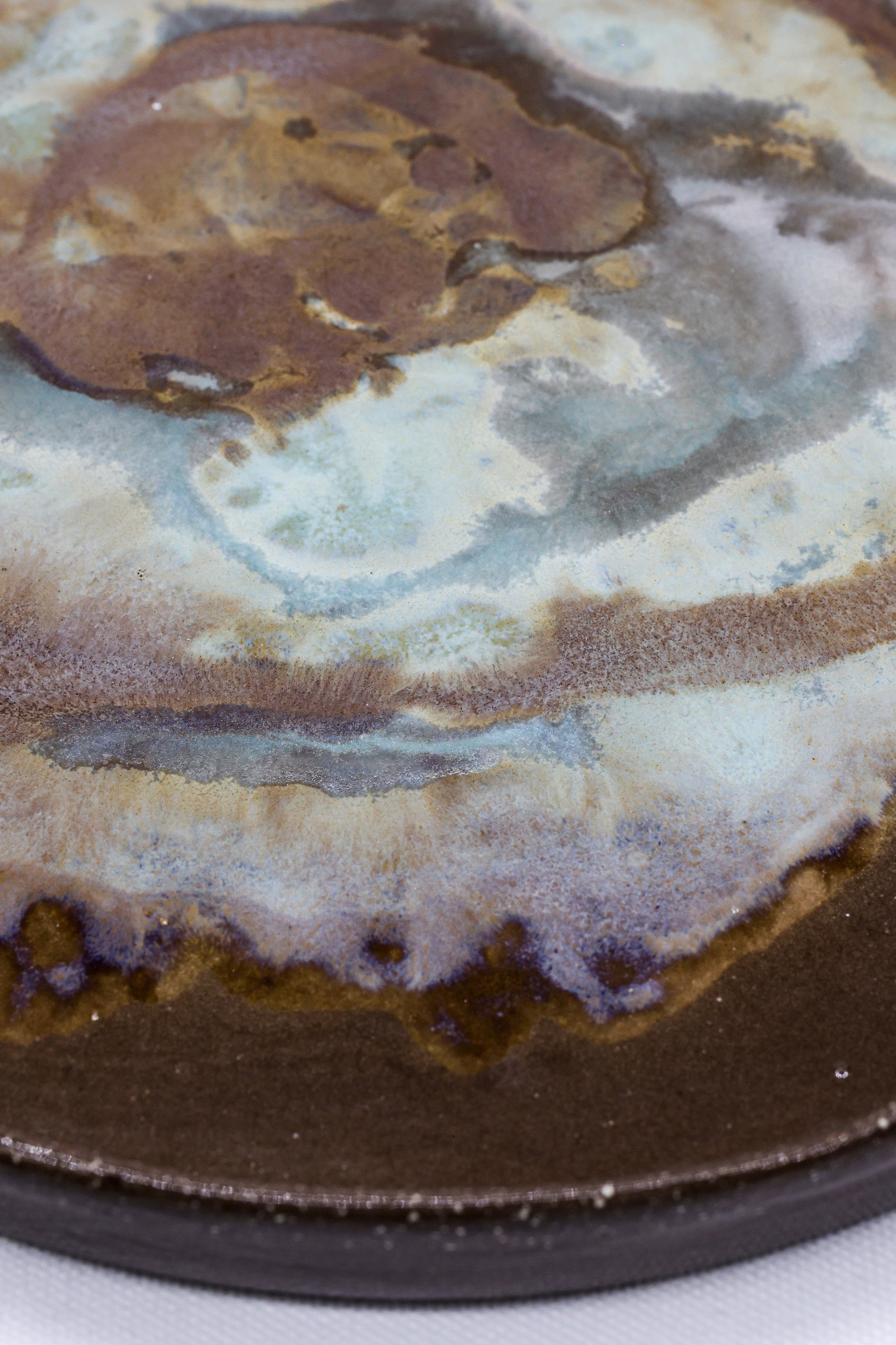 23 cm Tidepool Smoked Grey Large Stoneware Handmade Ceramic Dinner Plate  | S251397