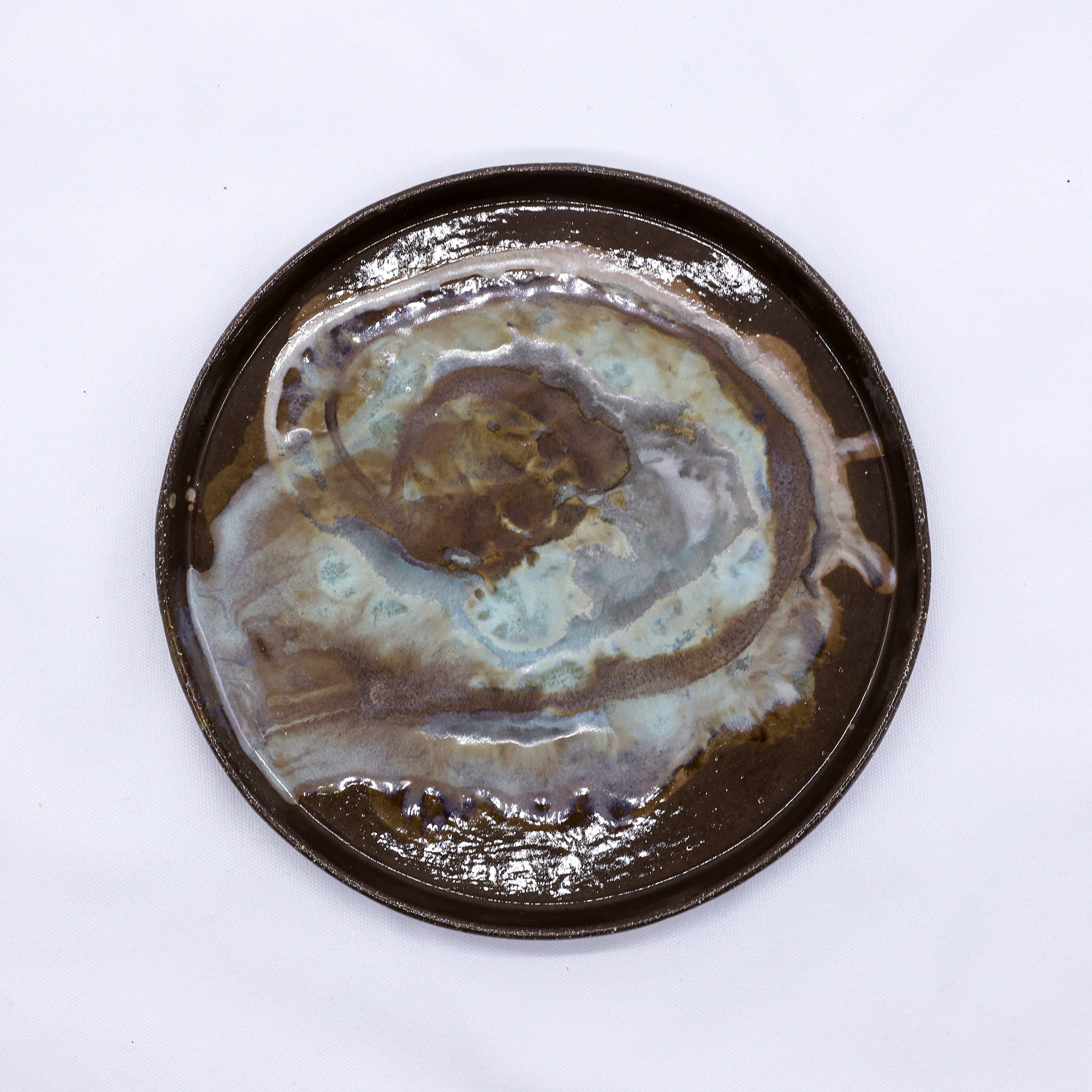 23 cm Tidepool Smoked Grey Large Stoneware Handmade Ceramic Dinner Plate  | S251397