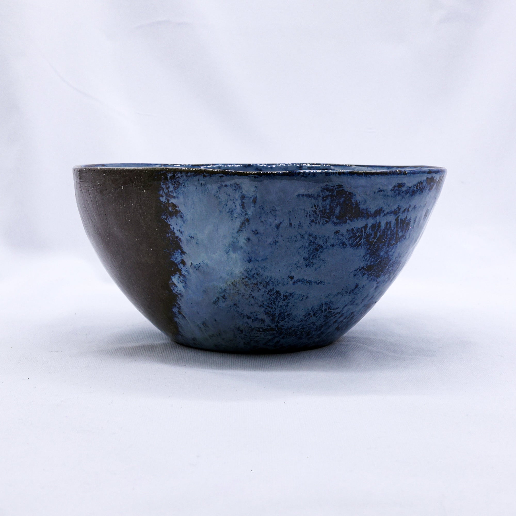 Large Smoked Grey Cold Aegean Fade Handmade Ceramic Stoneware Dinner Bowl  | S251402