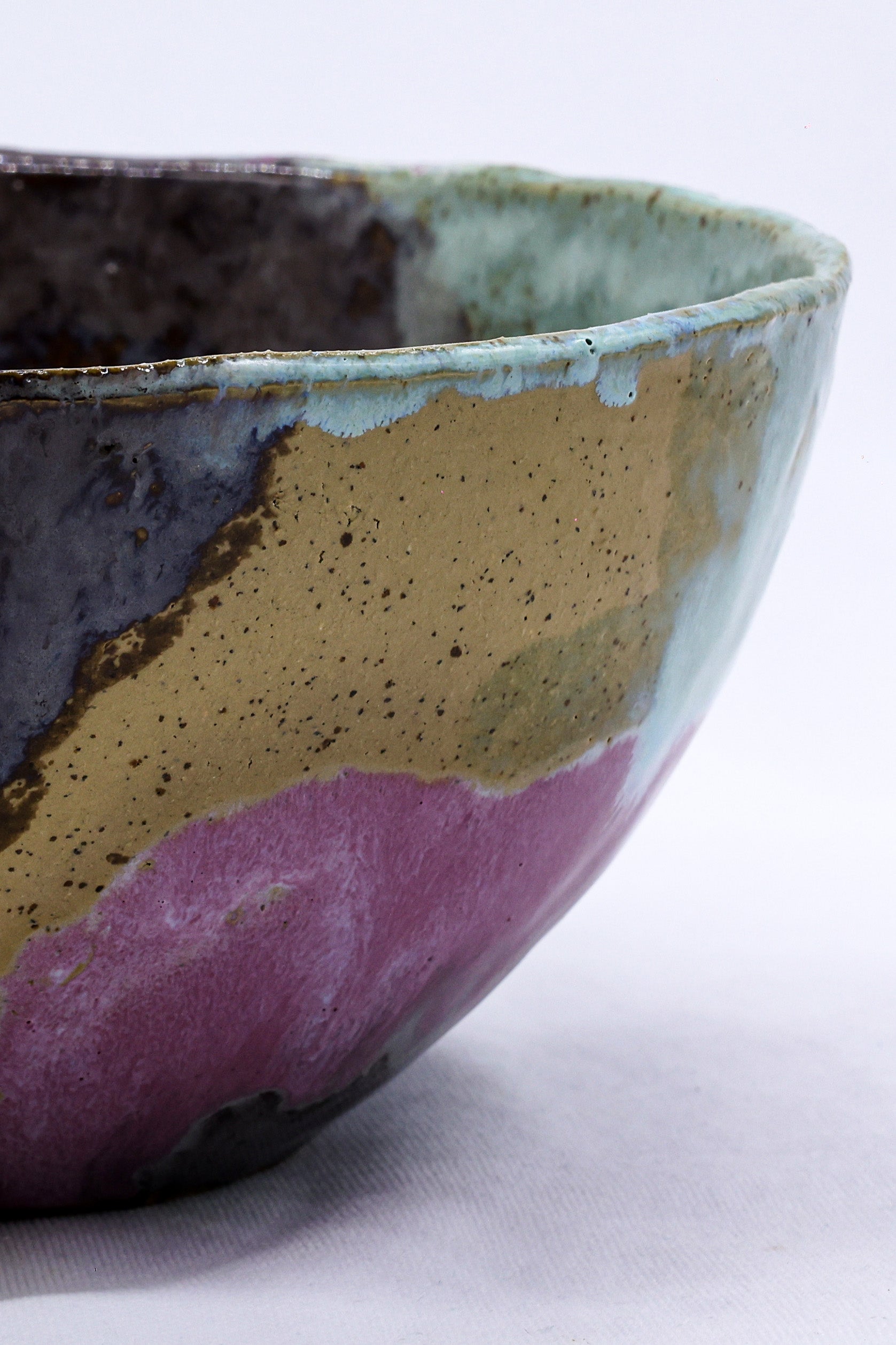 Large Mauve Coast Bloom Handmade Ceramic Stoneware Dinner Bowl  | S251405