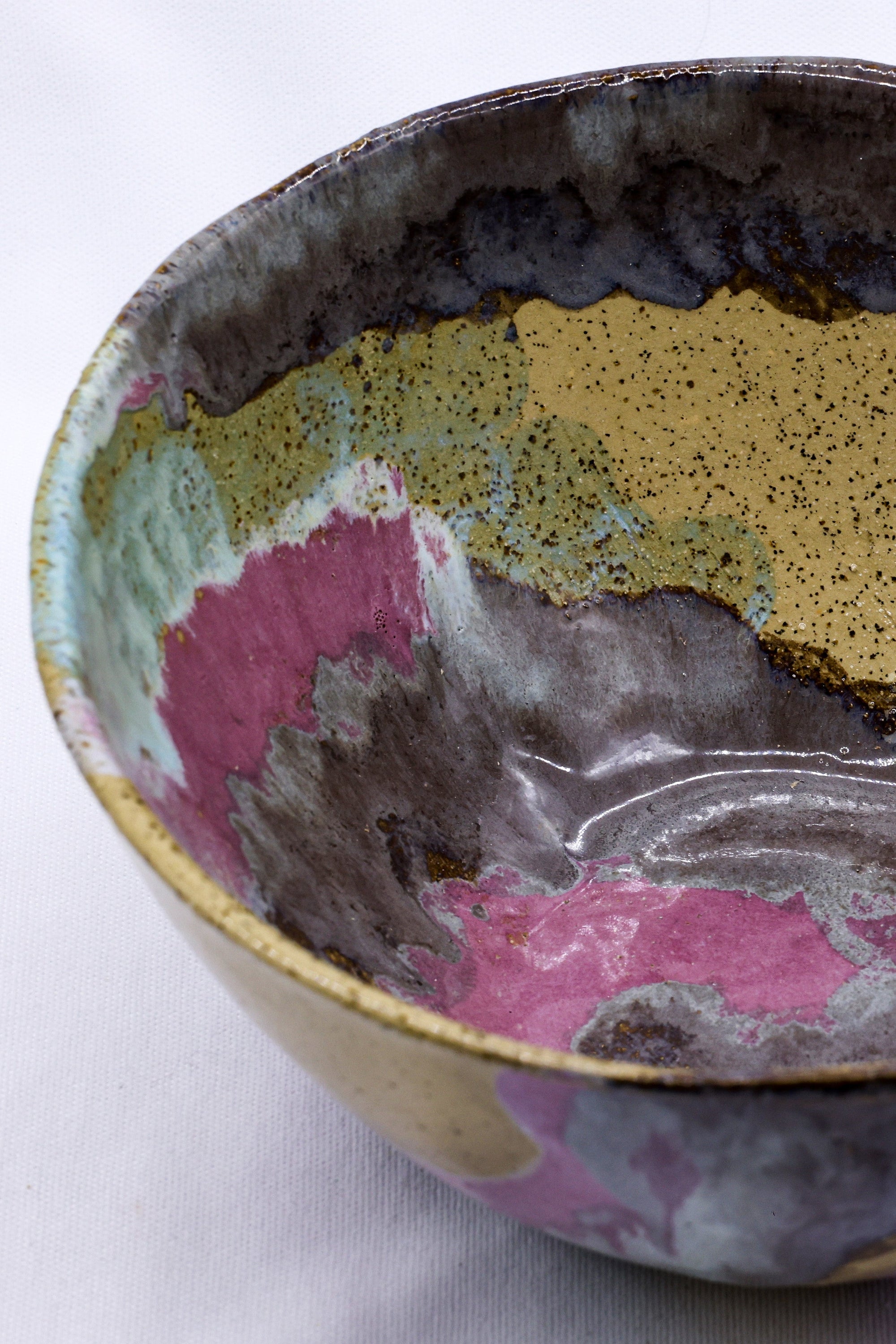 Large Mauve Coast Bloom Handmade Ceramic Stoneware Dinner Bowl  | S251405