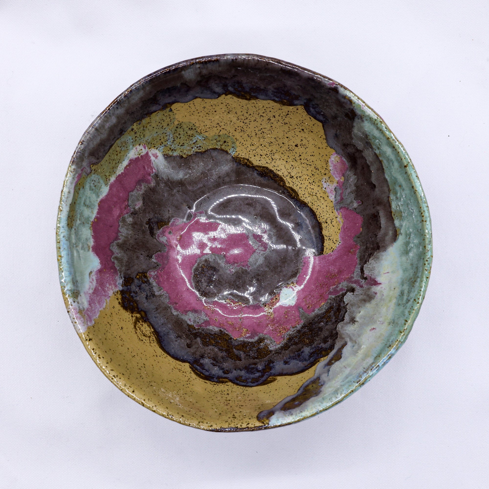 Large Mauve Coast Bloom Handmade Ceramic Stoneware Dinner Bowl  | S251405