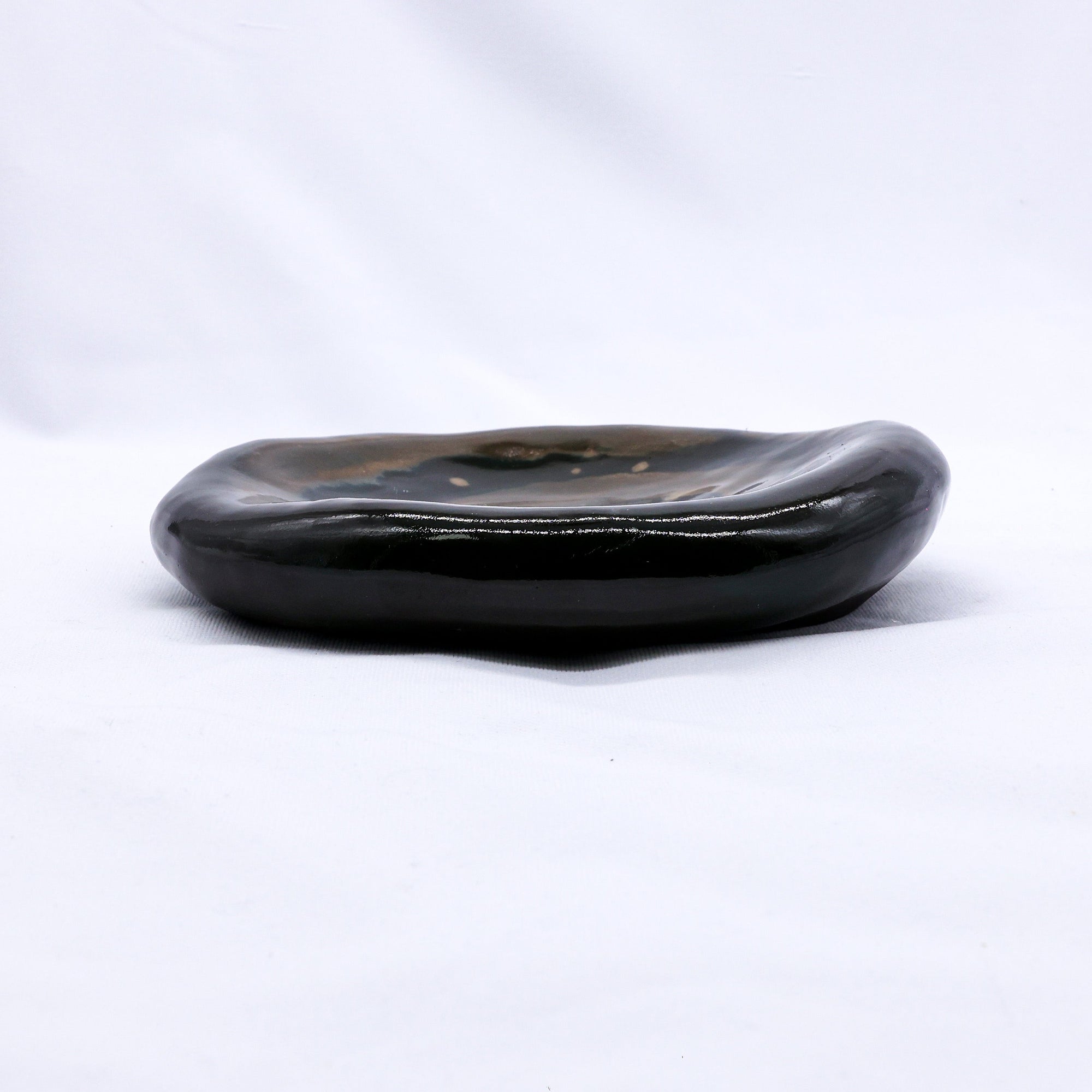 Cobalt Shadow Stonecraft Harmony Handmade Ceramic Plate  | S251534