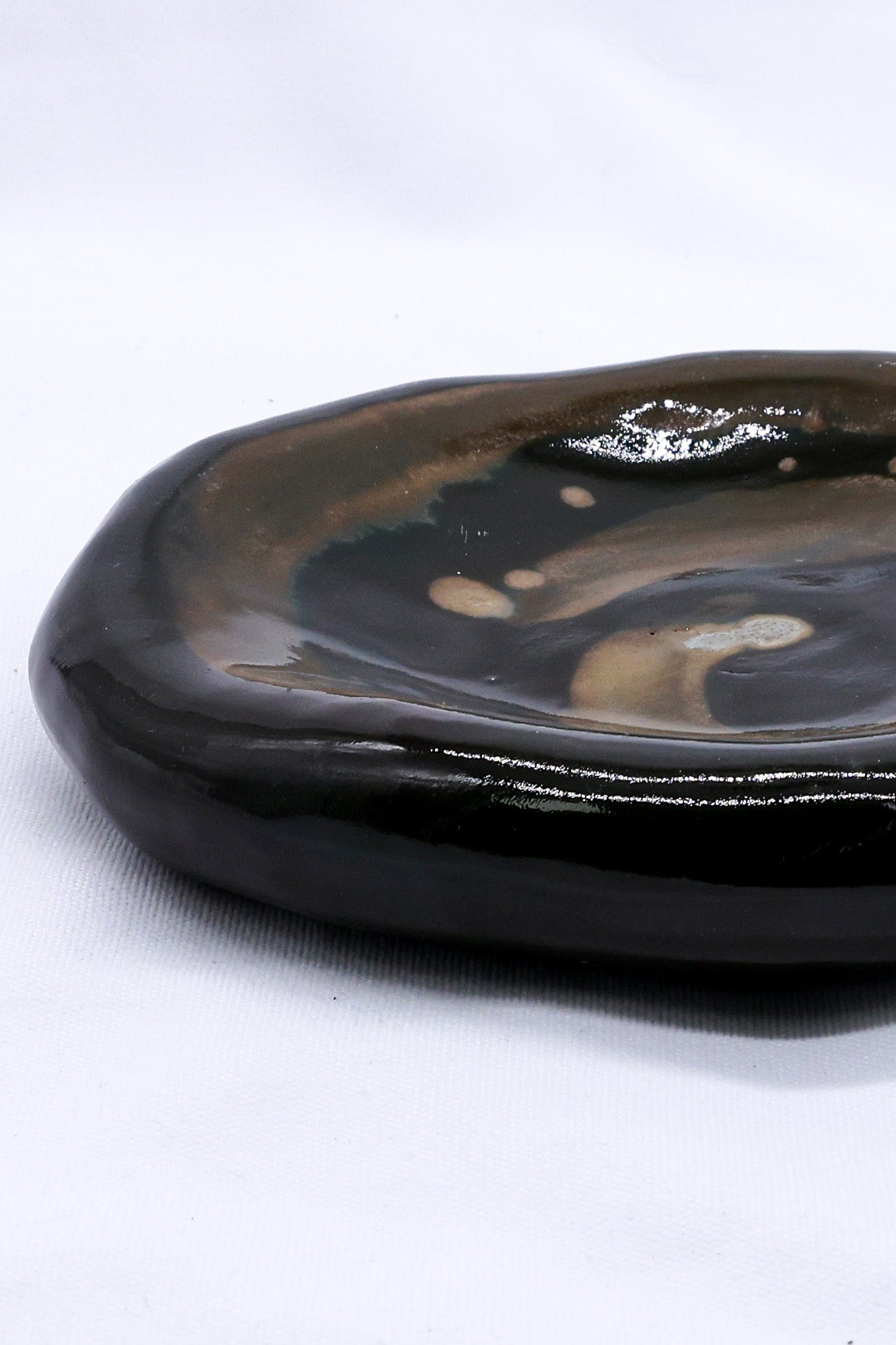 Cobalt Shadow Stonecraft Harmony Handmade Ceramic Plate  | S251534