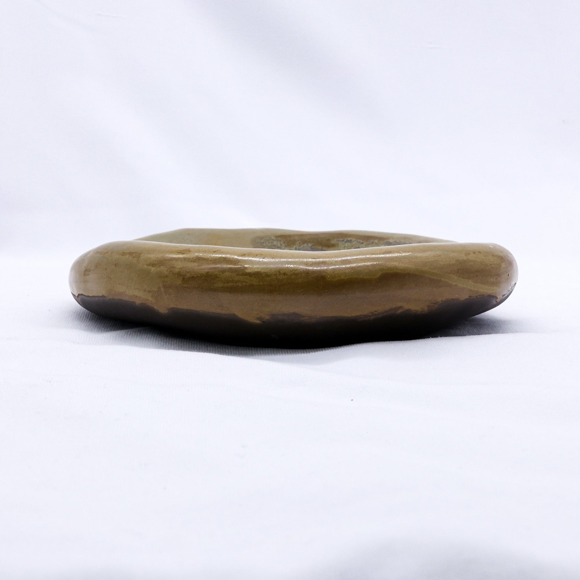 Bronze Olive Drift Stonecraft Harmony Handmade Ceramic Plate  | S251532