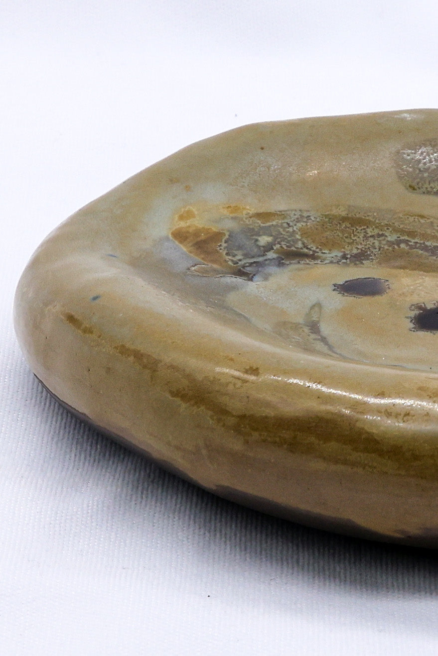 Bronze Olive Drift Stonecraft Harmony Handmade Ceramic Plate  | S251532