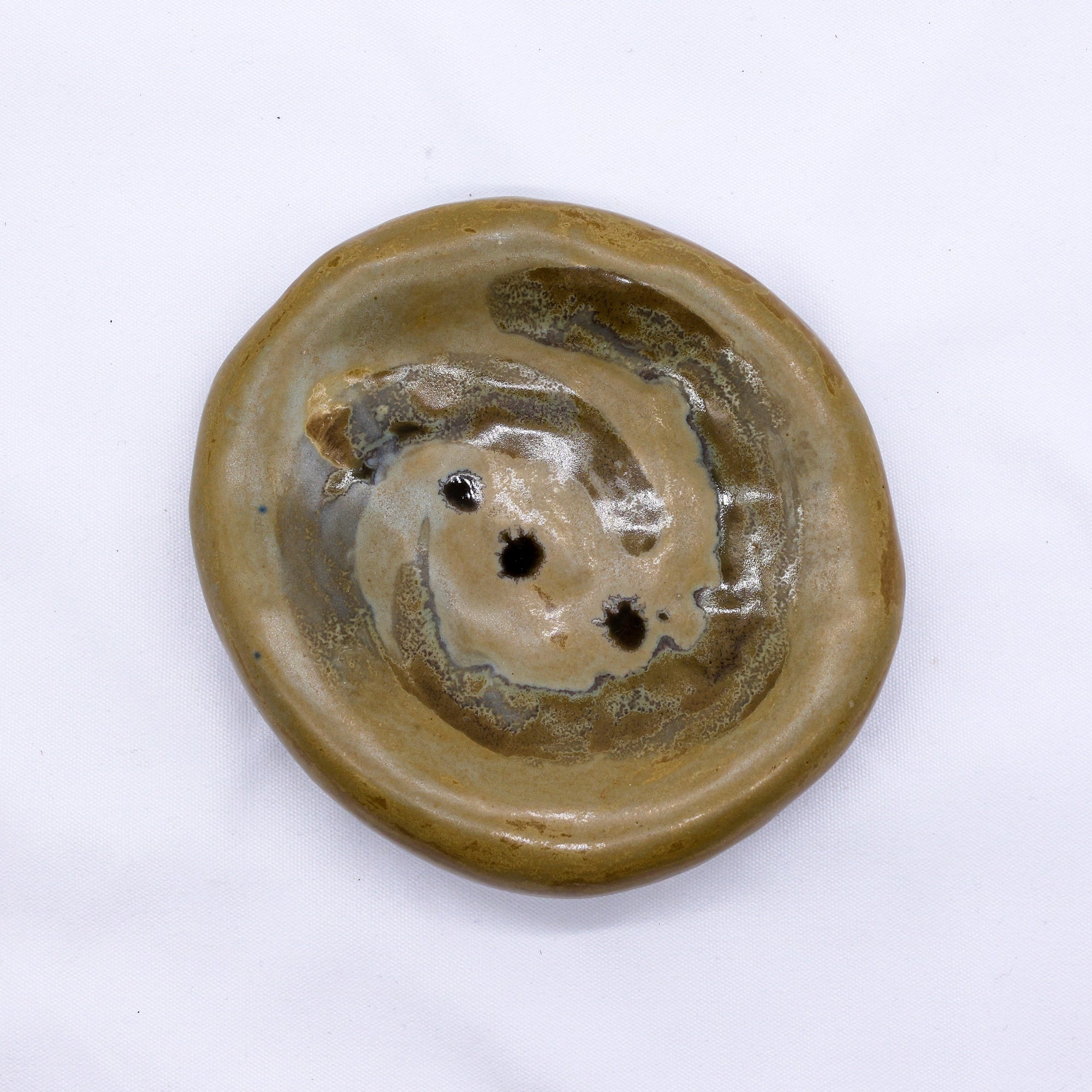 Bronze Olive Drift Stonecraft Harmony Handmade Ceramic Plate  | S251532