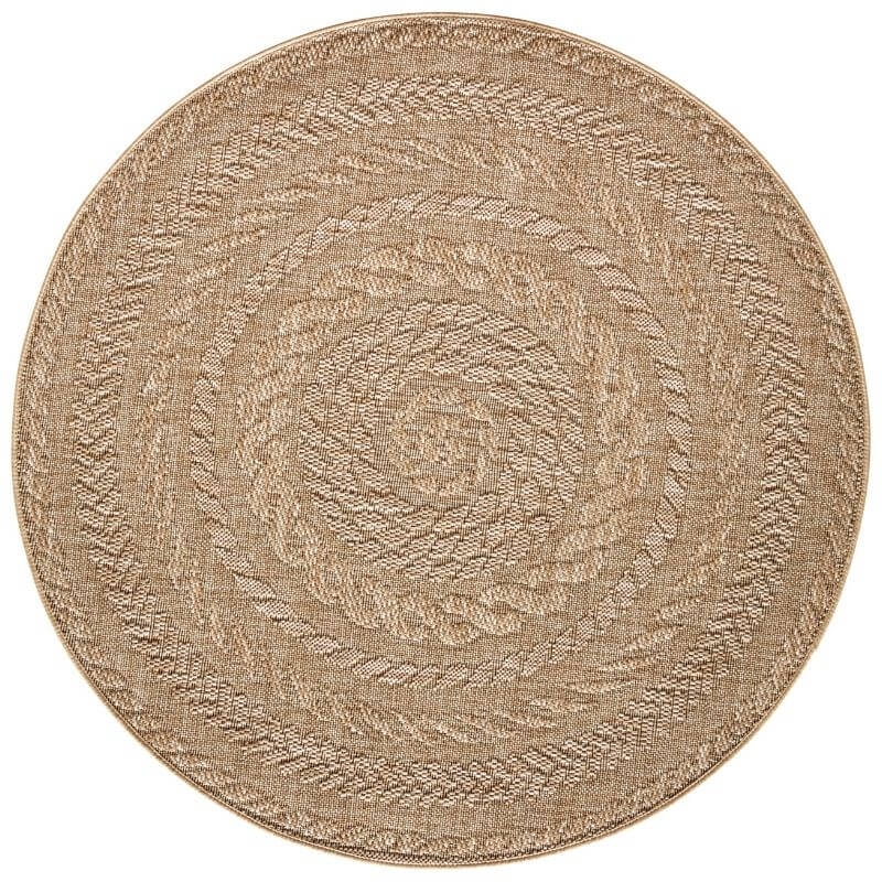 Indoor Outdoor Almendro Round Rug – Chevron Design  | S2640