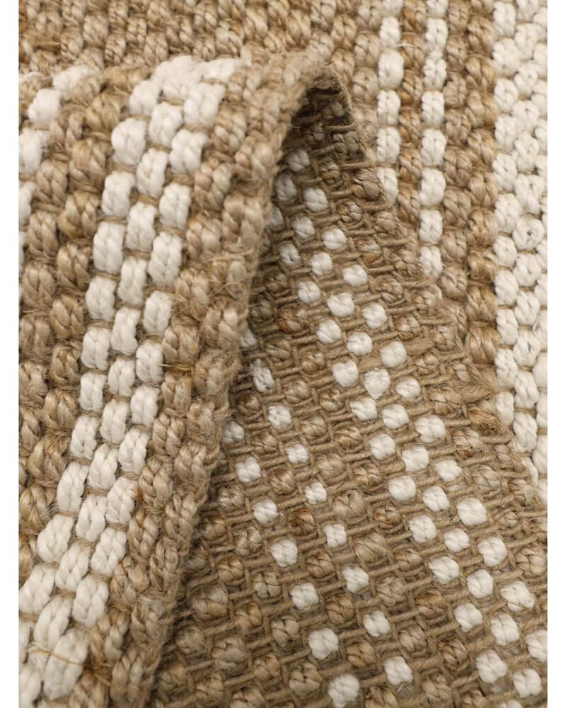 Jute Check Natural Rug Striped & Geometric Hand  | S25369 | woven