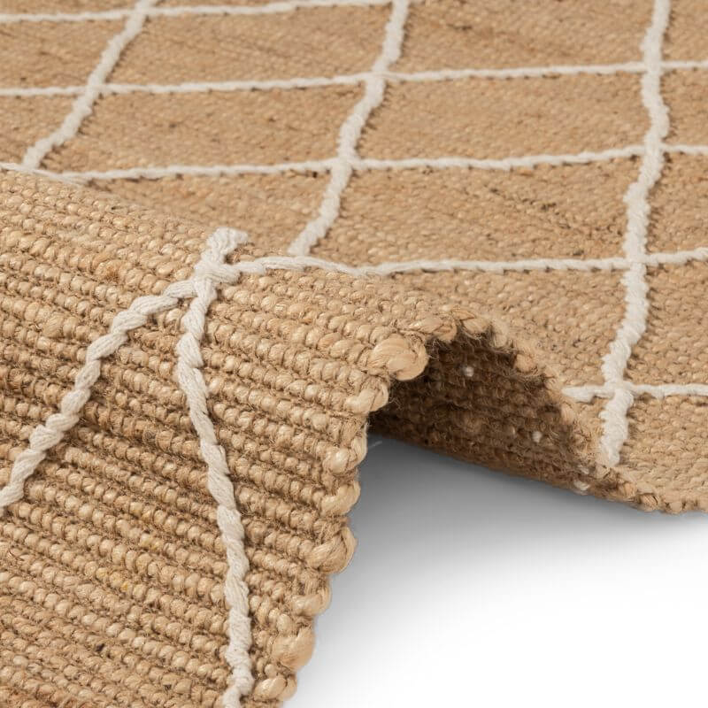Jute Rug Kunu Natural Handwoven Diamond Design   | S25370 |