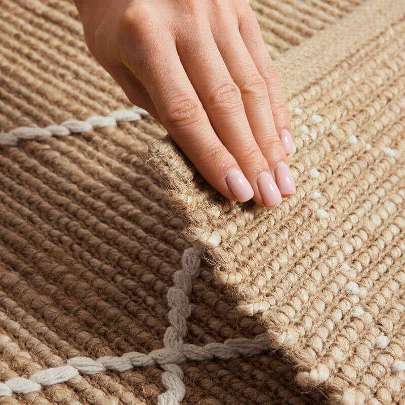 Jute Rug Kunu Natural Handwoven Diamond Design   | S25370 |