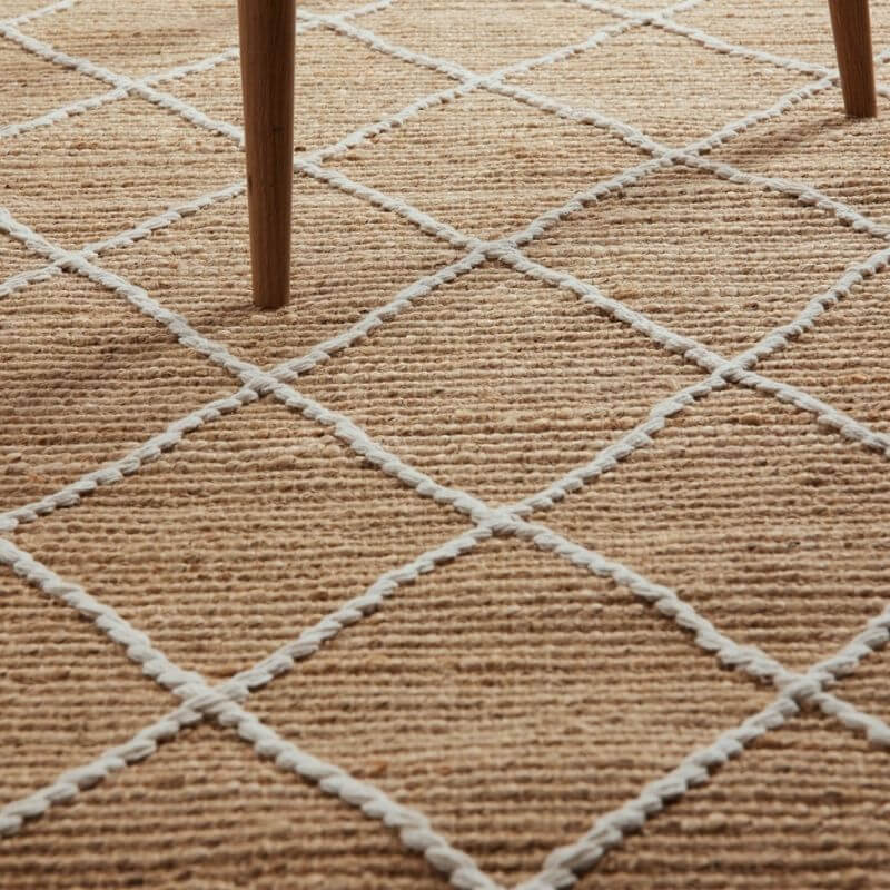 Jute Rug Kunu Natural Handwoven Diamond Design   | S25370 |