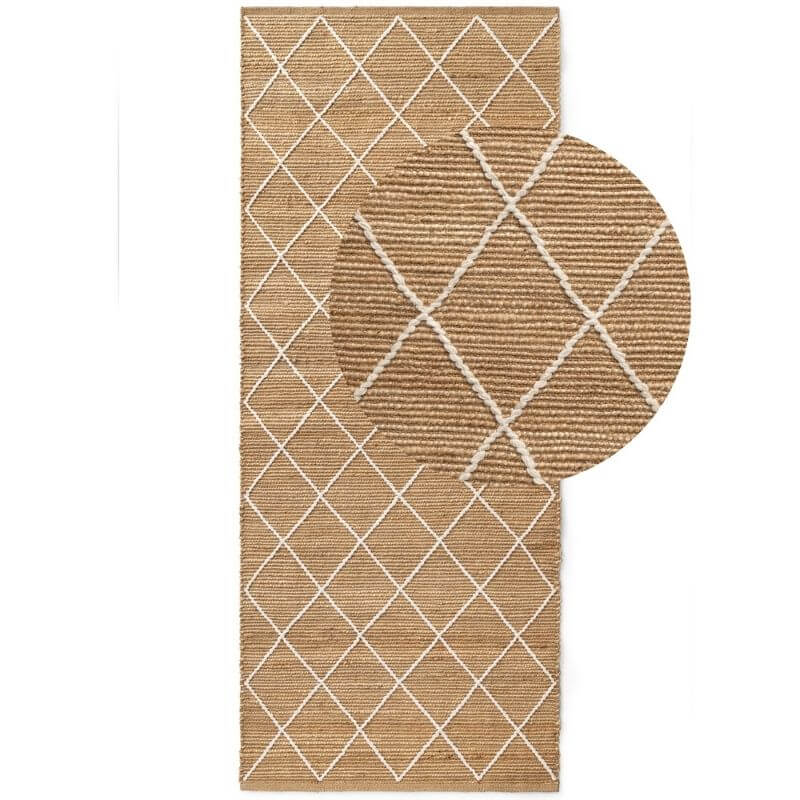 Jute Rug Kunu Natural Handwoven Diamond Design   | S25370 |